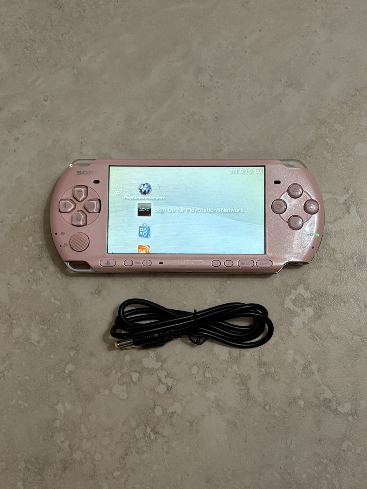 Blossom Pink Sony PSP 3000 System w/ Charger, Battery, & Bundle Import Very Good