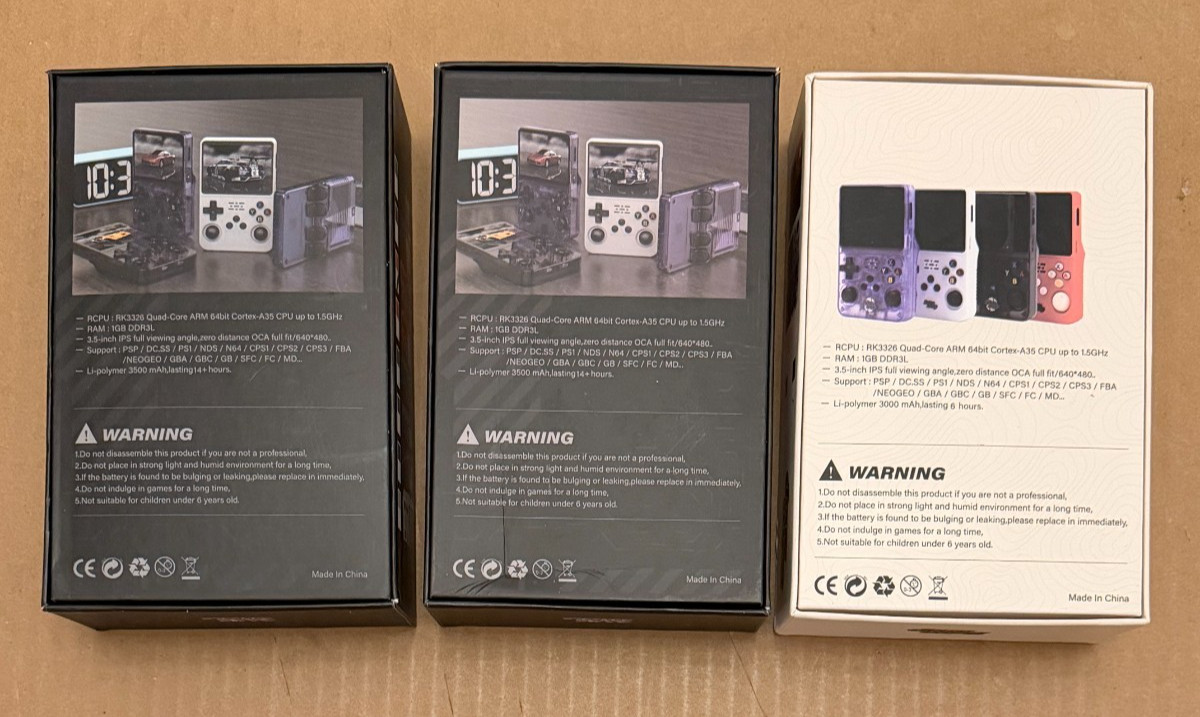 LOT OF 3 – 64GB Handheld Game Console 3.5 Inch IPS Screen 20000+ Games – NEW