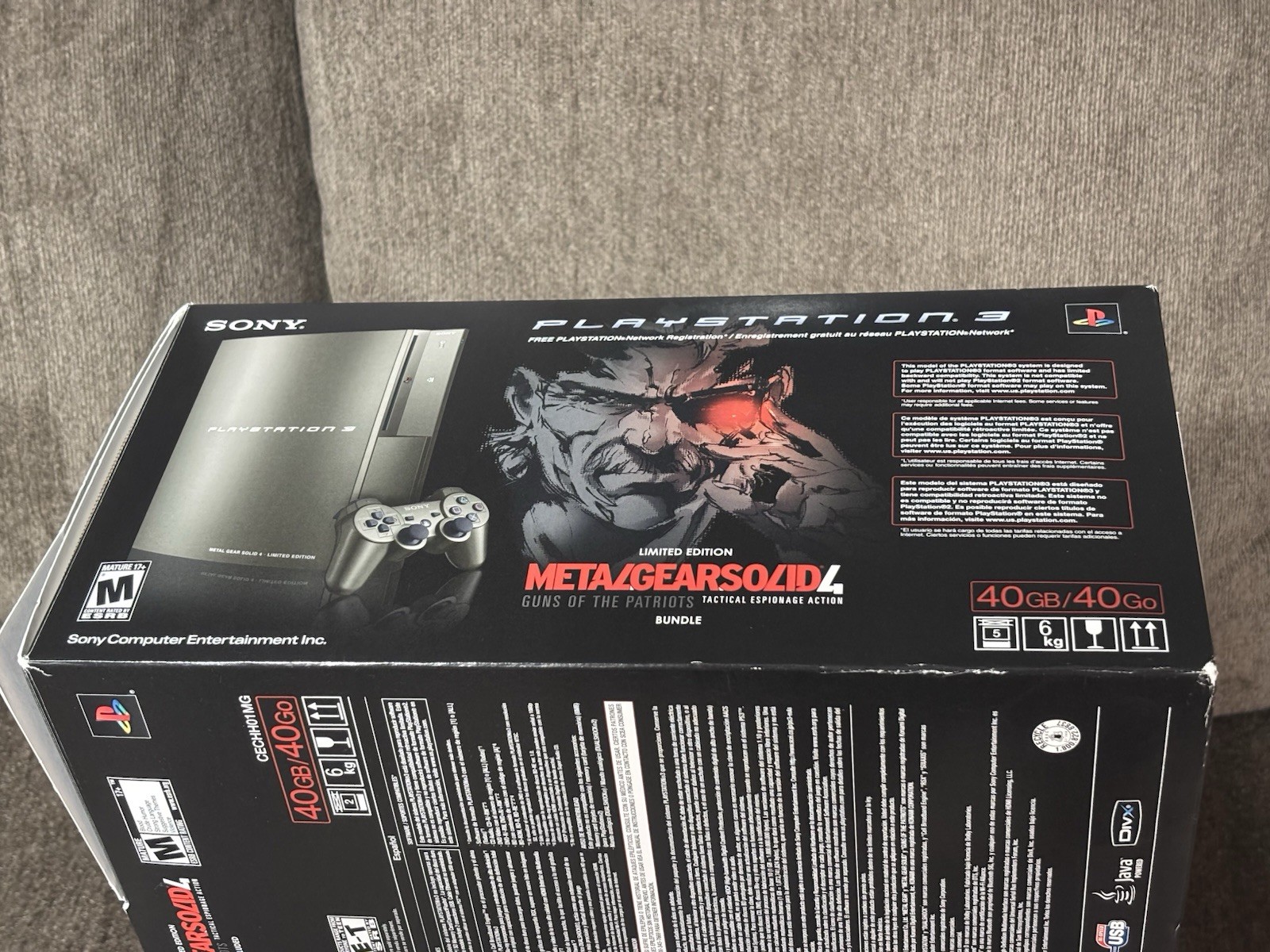 RARE Metal Gear Solid 4 PS3 Console Gunmetal Gray Konami Exclusive Limited Boxed