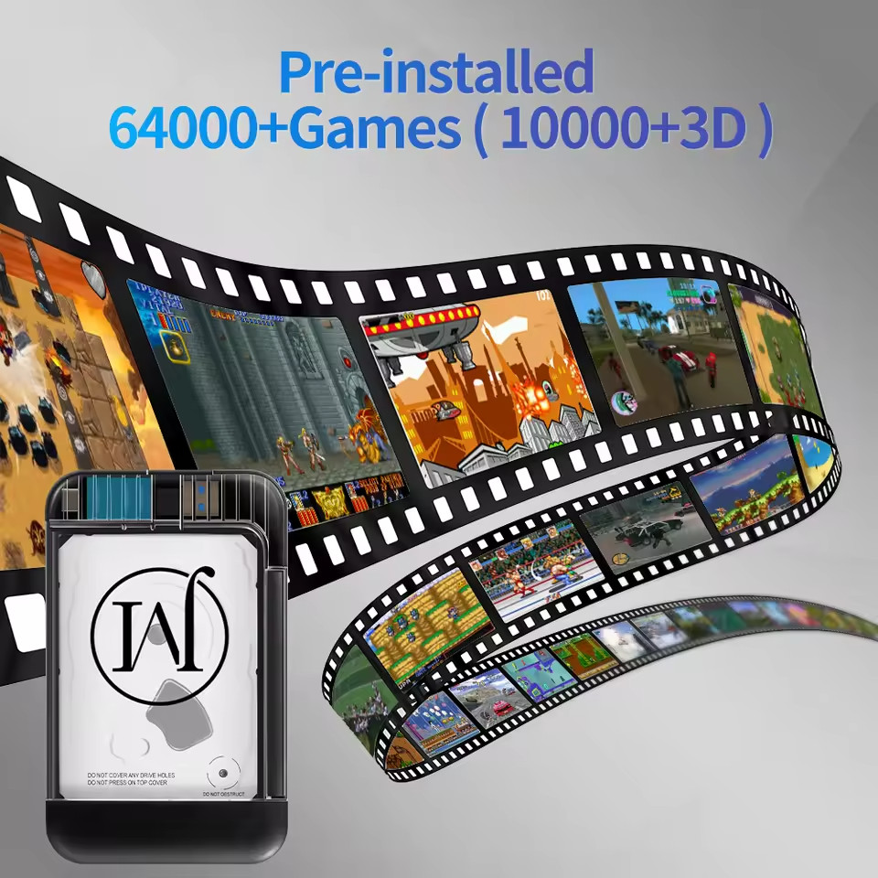 Portable 500GB Retro Gaming HDD Multi-System Emulator for PC & Windows Laptop