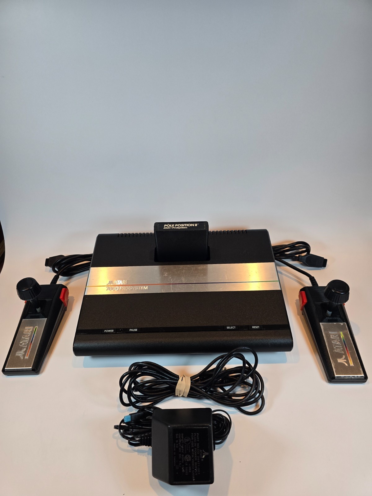 Atari 7800 Console w/Pole Position II,2 Controls, PSU, RF Cable A1 75 5846988