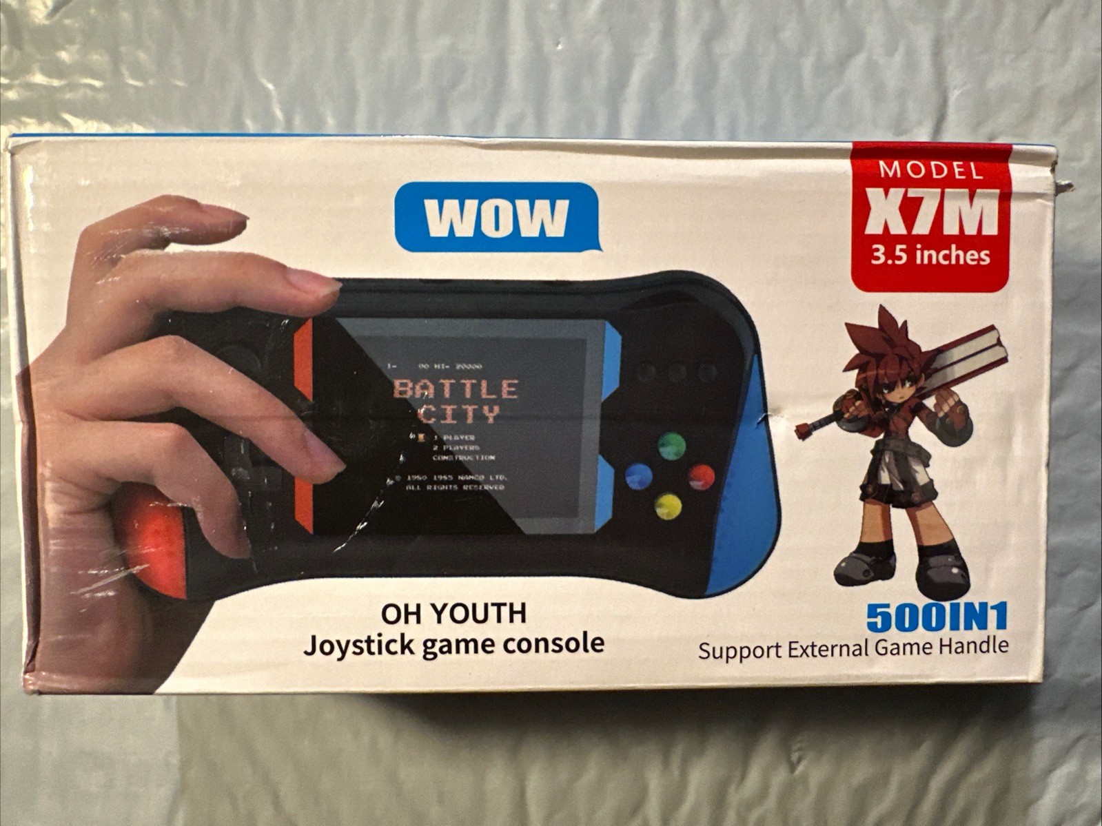 OH YOUTH Joystick Game Console Model X7M-3.5 Inch 500 in 1 Red & Blue New in Box