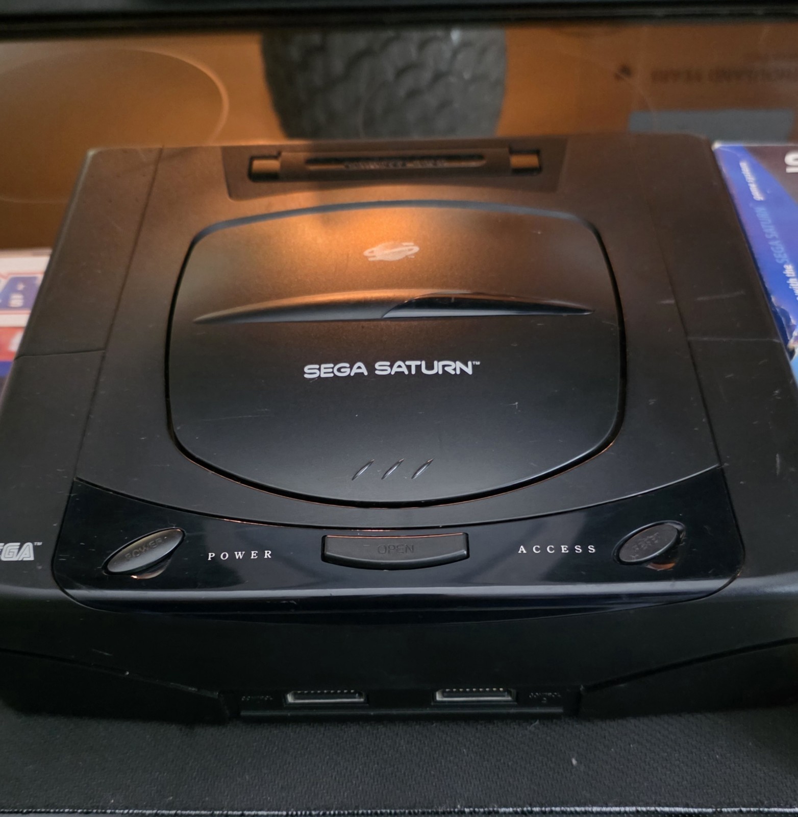 Sega Saturn Black Console MK-80000 w/ Controller, AV, Power Cable & One Game