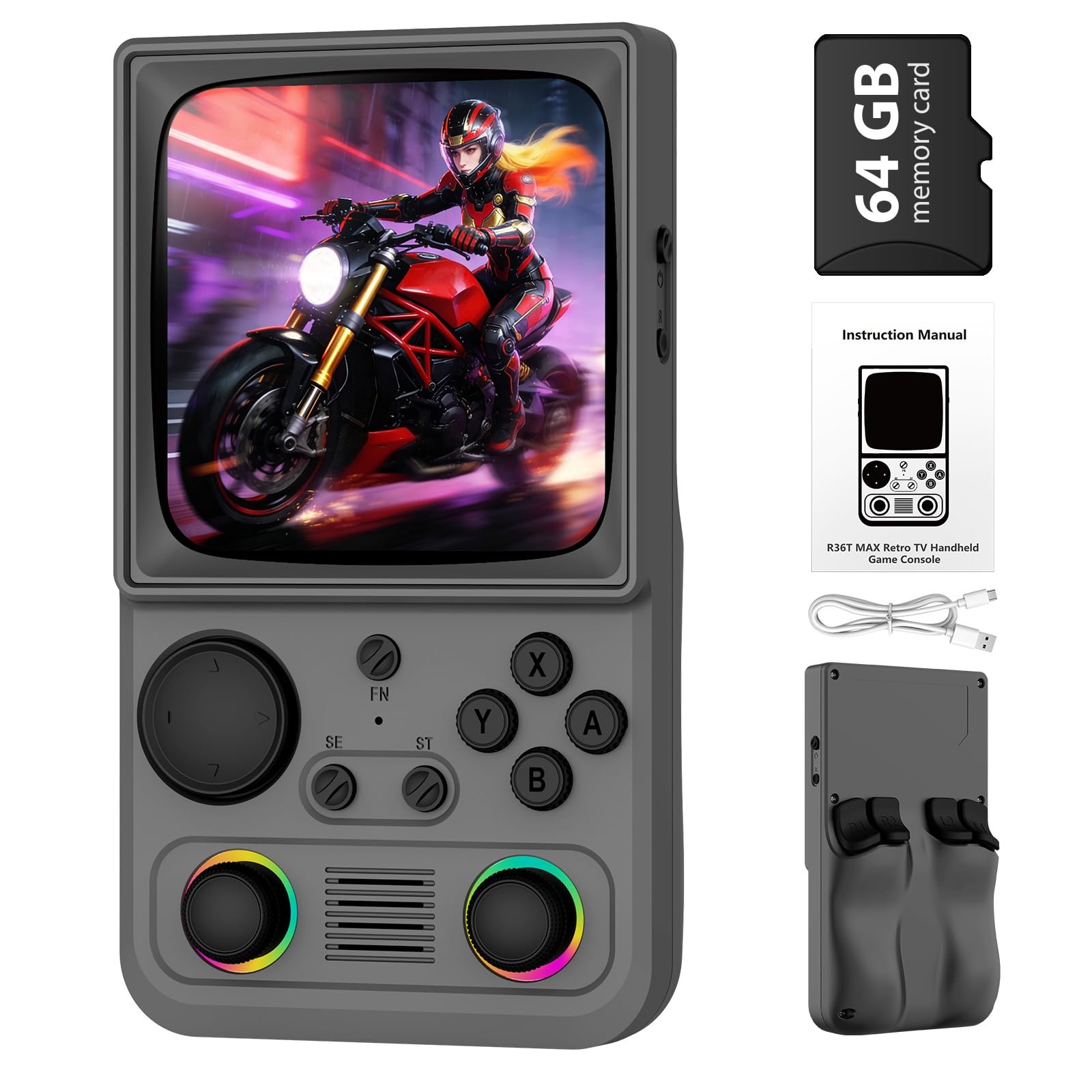 R36TMAX Upgraded Retro Handheld Game Console with 4000mAh Battery, 4.0» IPS …