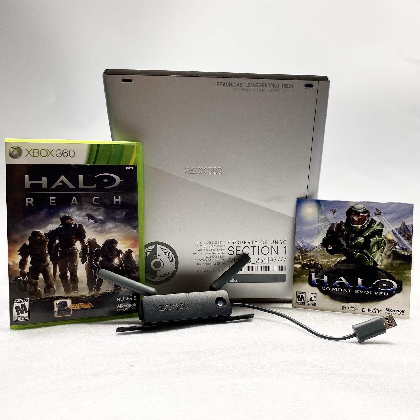 Microsoft Xbox 360 S Halo Reach Edition Silver Console 250gb With Game Silver