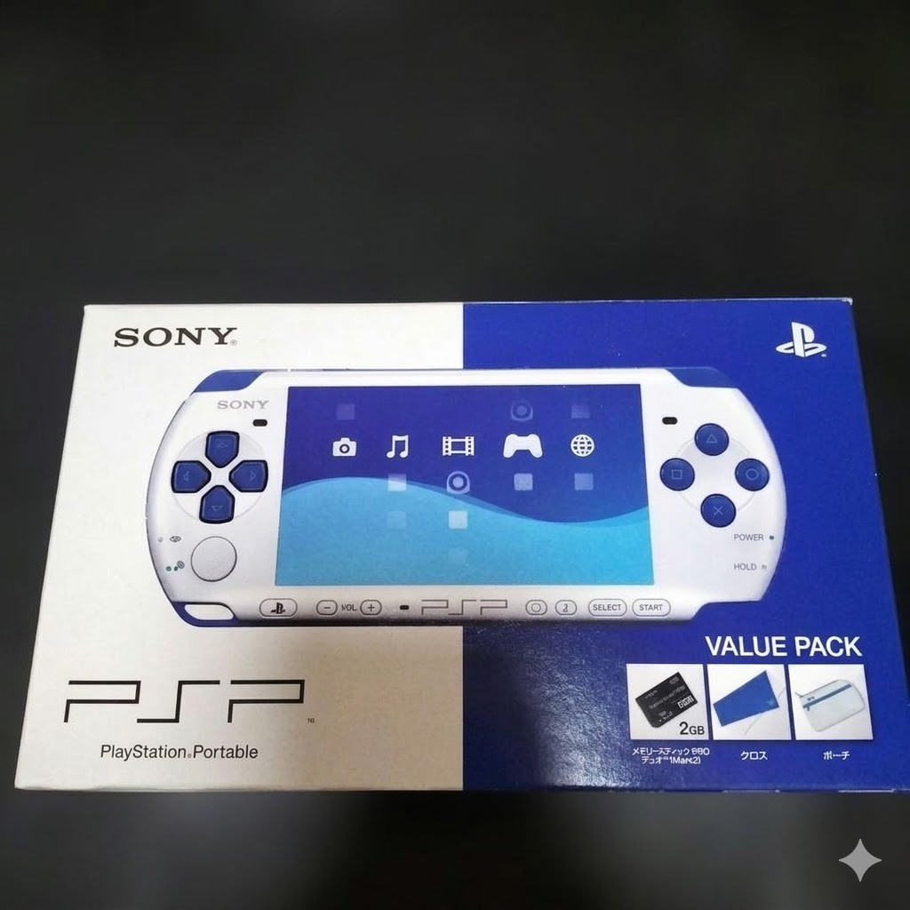Sony PSP-3000 White/Blue Value Pack – Brand New, Unused – Japanese Model
