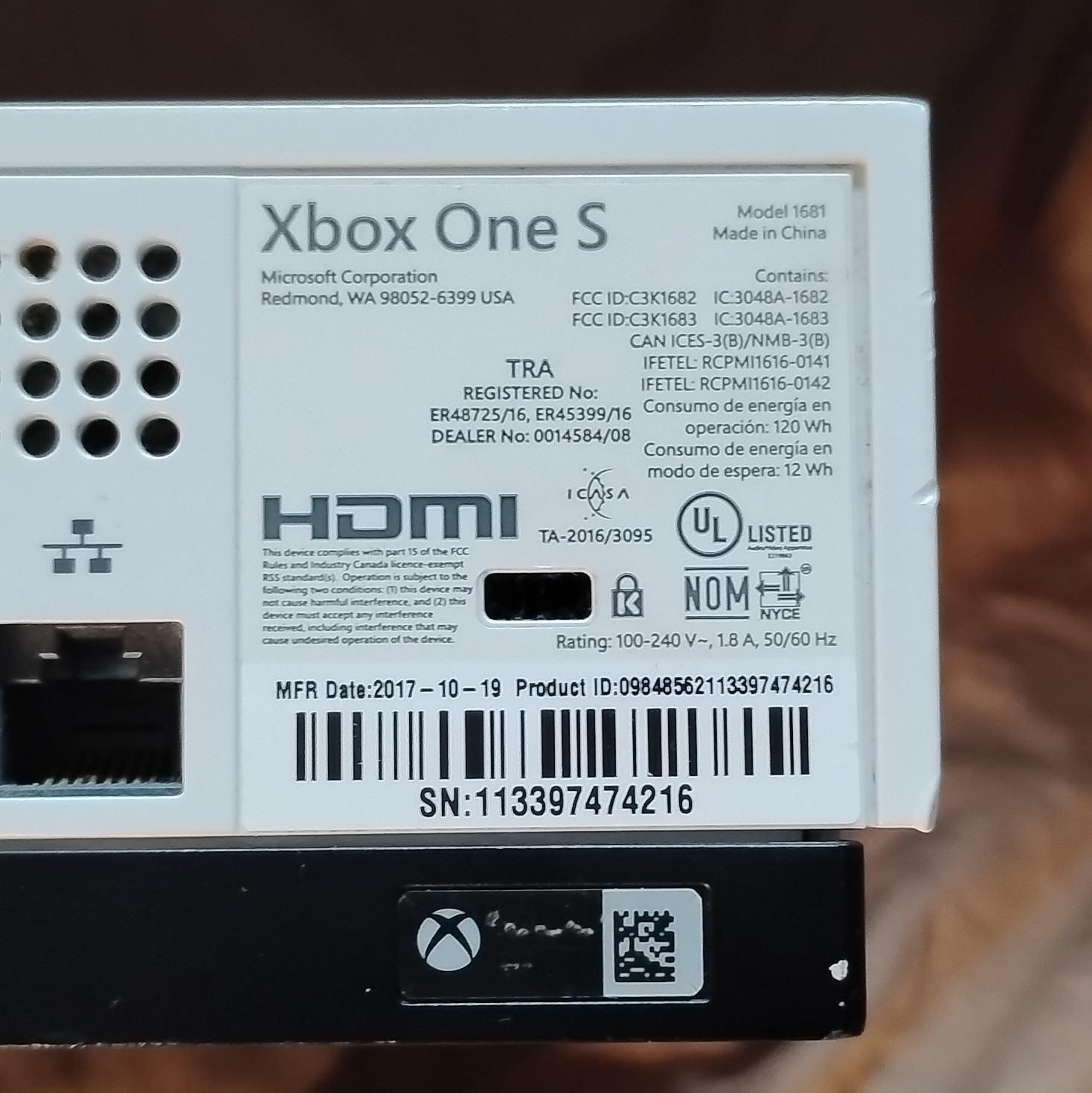 Microsoft Xbox One S White 500GB 4K (UHD) Console w/ Wireless Controller & Cable