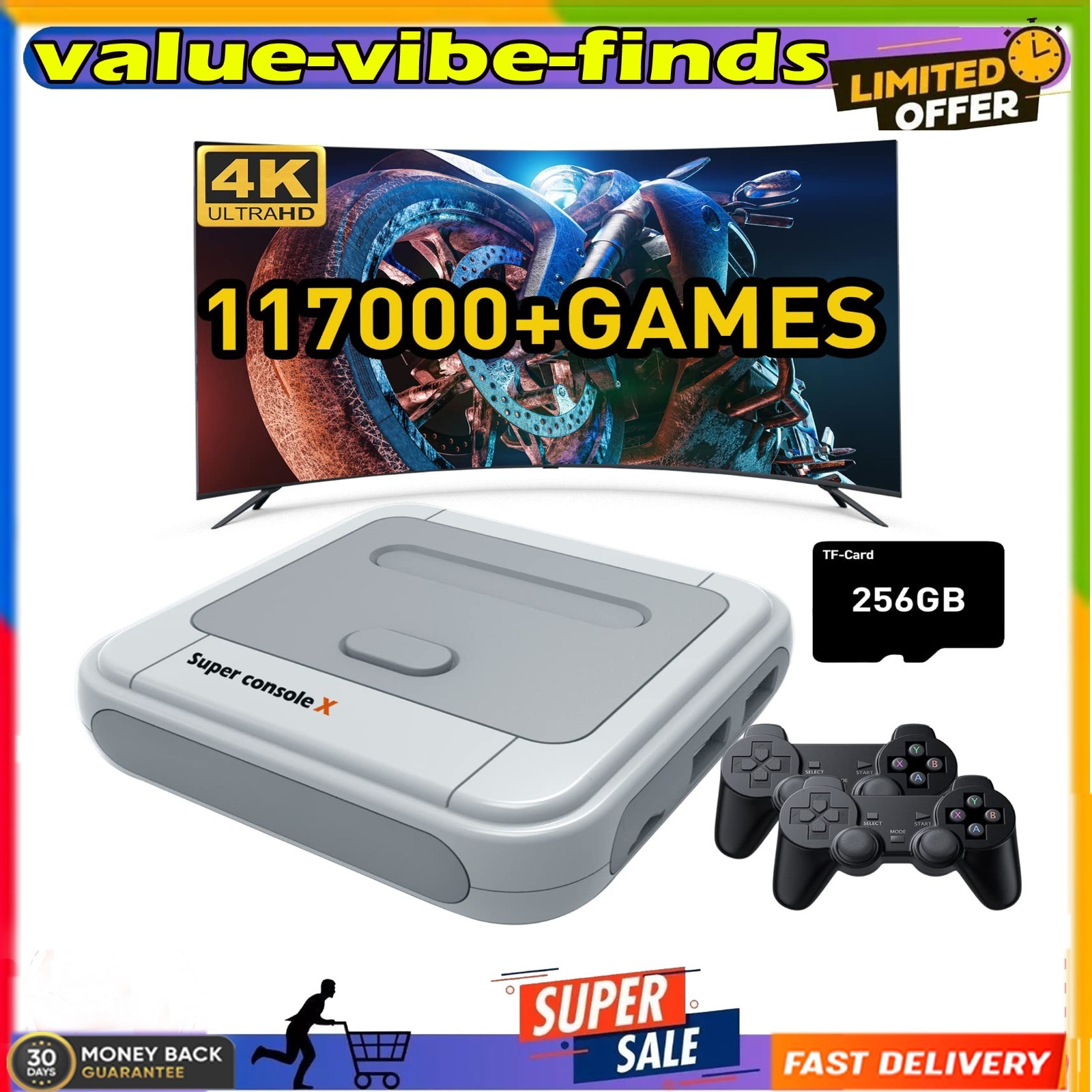 Super Console X Retro Video Game Console Built in 117,000+ Games,Emulator Consol