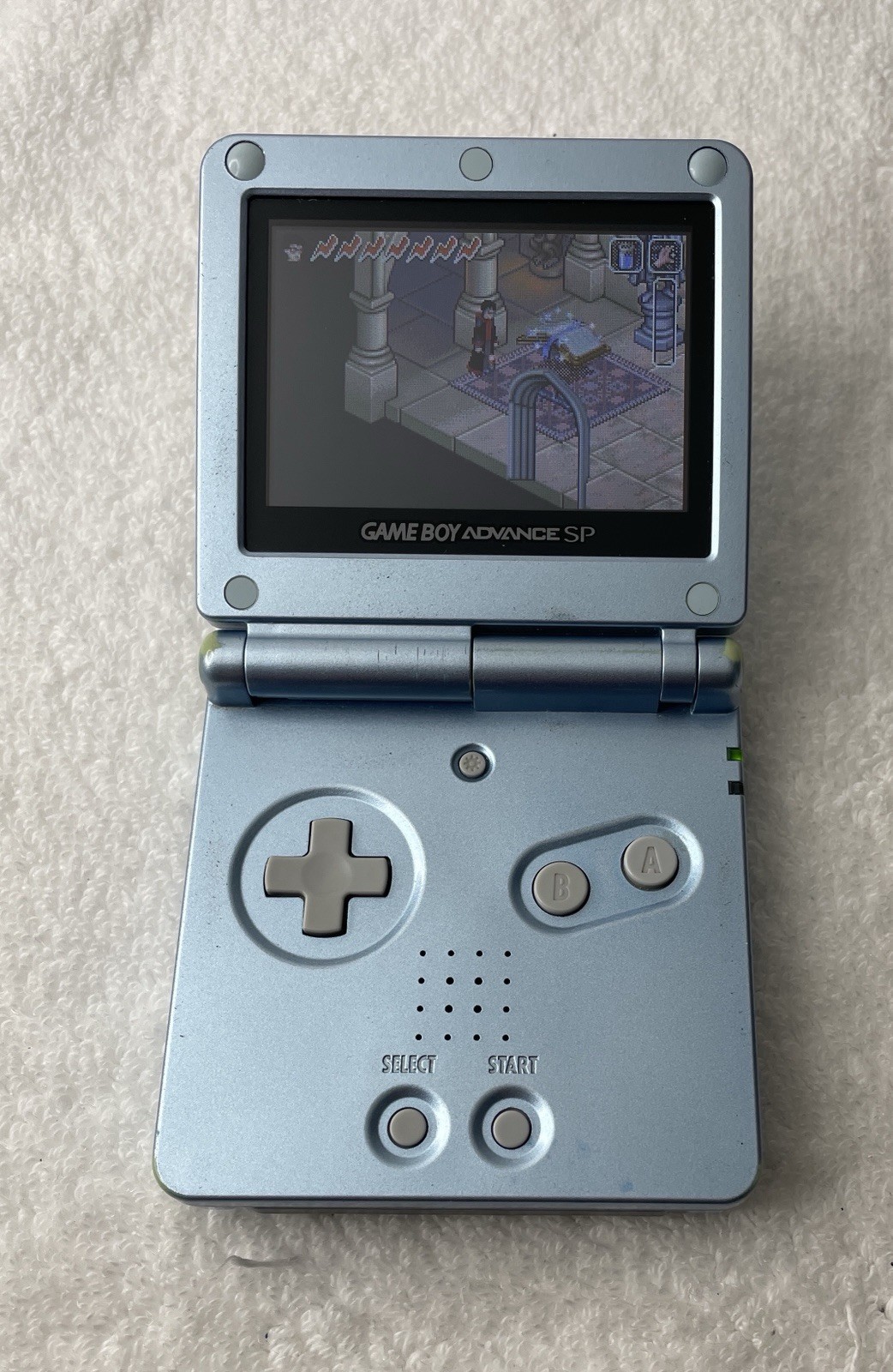 Nintendo Game Boy Advance SP GBA Pearl Blue AGS-101 Handheld Console- Tested