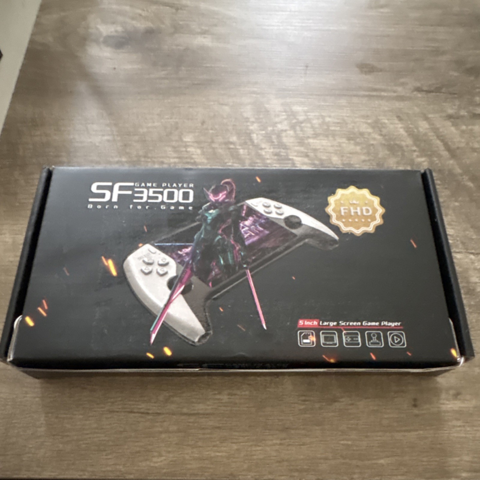 SF3500 Handheld Game Console, 5 in IPS Screen 1080p FHD, OTG, Black