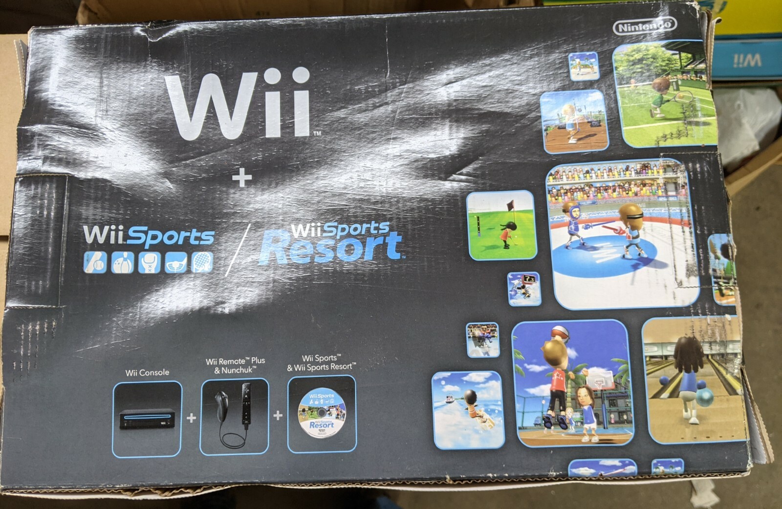 nintendo wii black bundle new in box with 2 games wii sports&sports resort