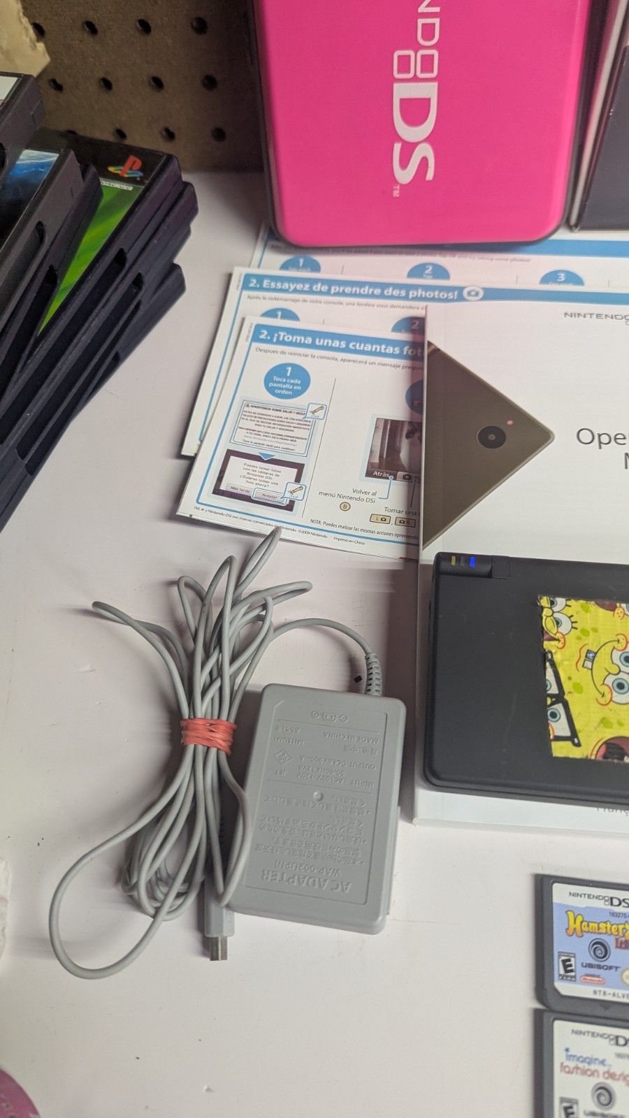 Nintendo DSi Black Handheld Console Bundle – Tested With Charger Stylus + Games