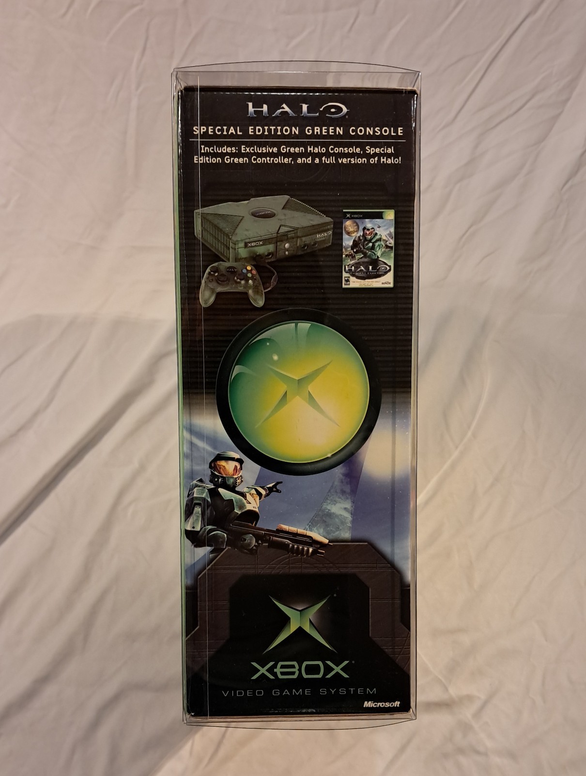 SEALED NEW IN BOX Halo Special Edition Green Original Xbox in Display Case