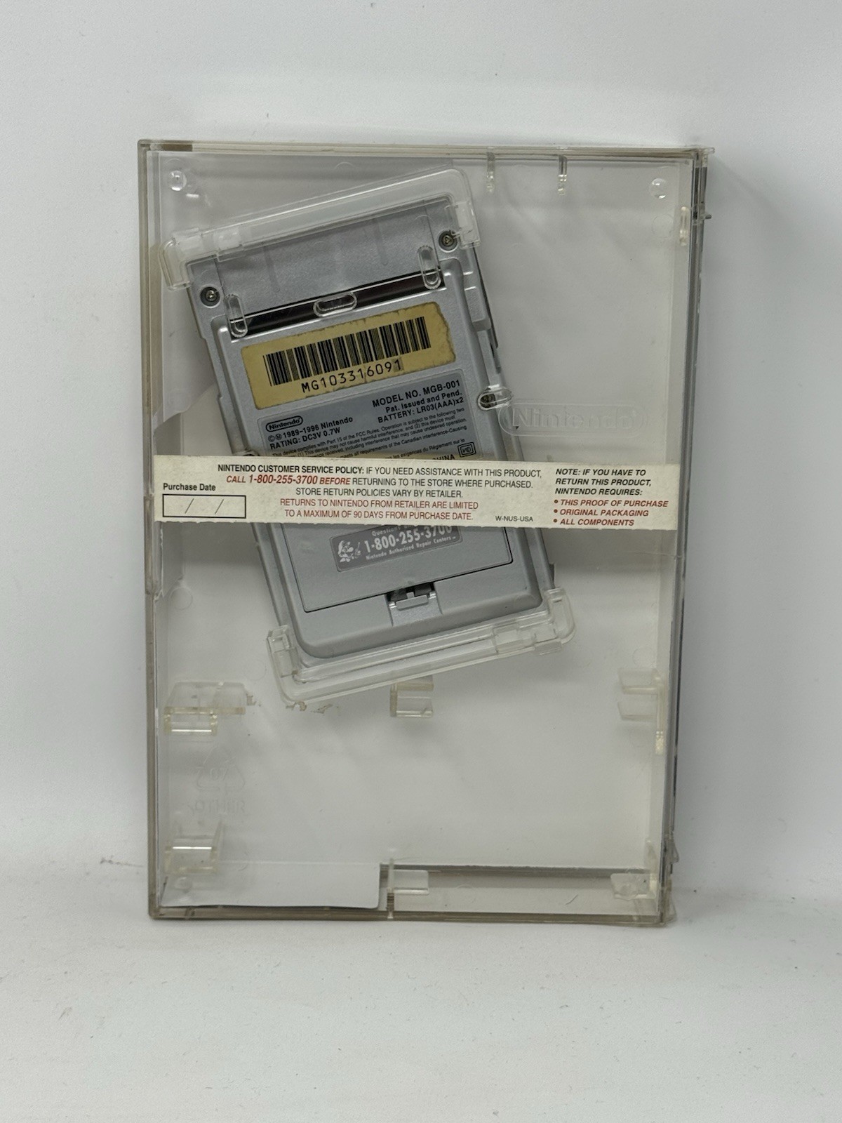 Nintendo Game Boy Pocket Silver Console CIB Clear Retail Box Hard Case