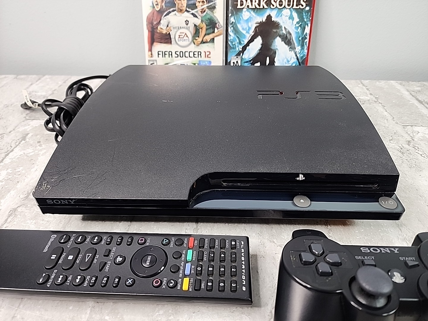 Sony Playstation PS3 120GB Slim Console CECH-2001A w/ Controller, Remote & Games