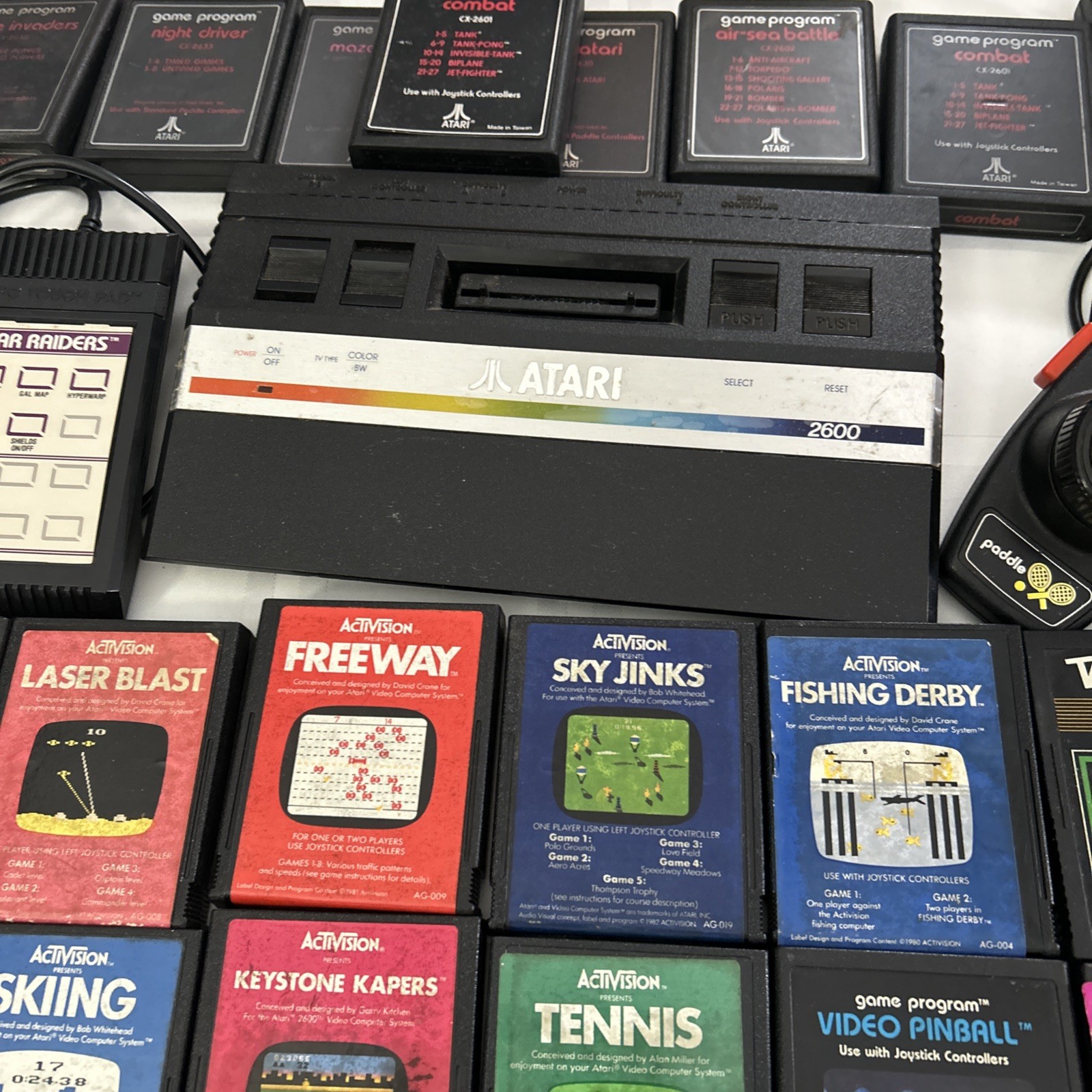Atari 2600 JR Rainbow Console w/ Paddles, 48 Games & Some Manuals