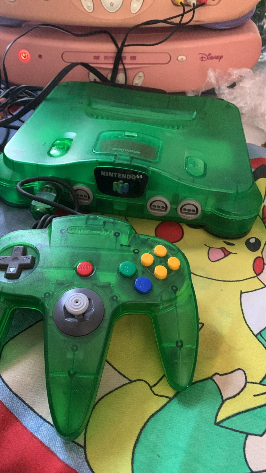 Jungle Green Nintendo 64 N64 Console With Expansion Pack