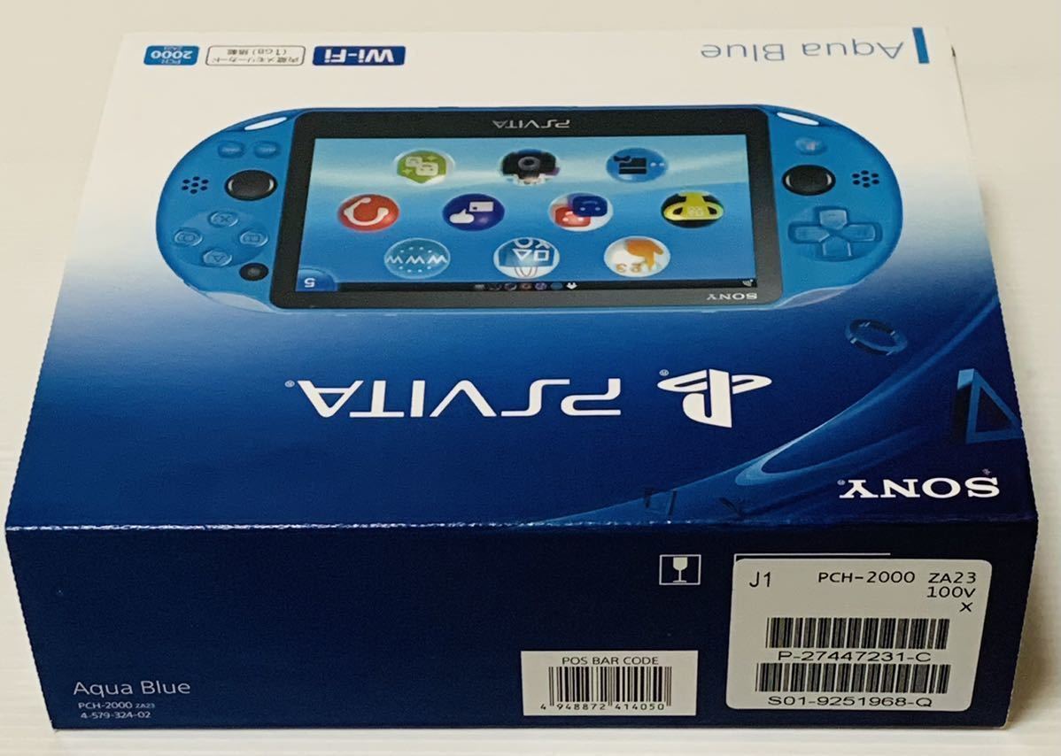 【Unused】SONY PlayStation Vita Wi-Fi Console PCH-2000 ZA23 Aqua Blue F/S JP