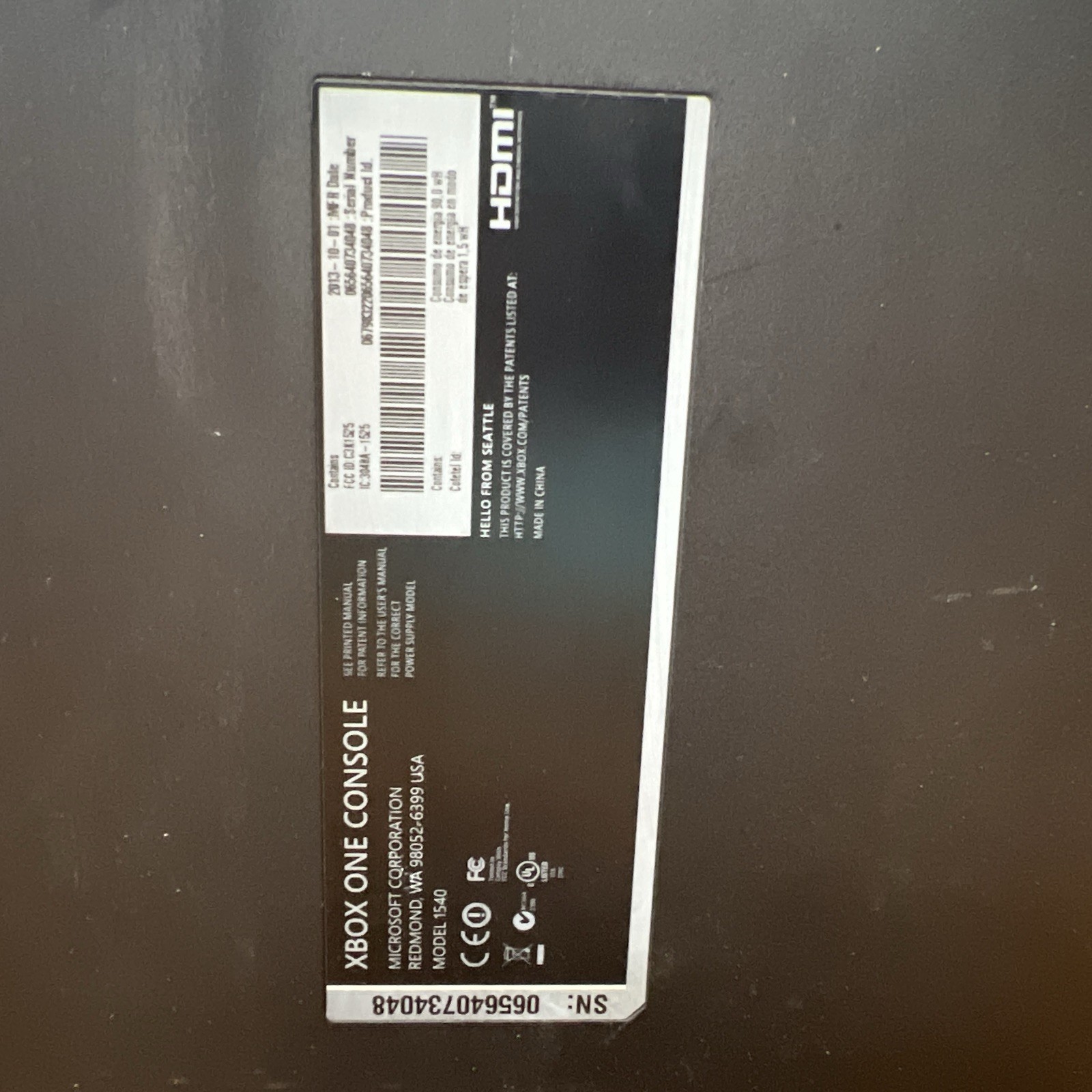 Xbox One Original Console Only For Parts Read Description Sold As Is