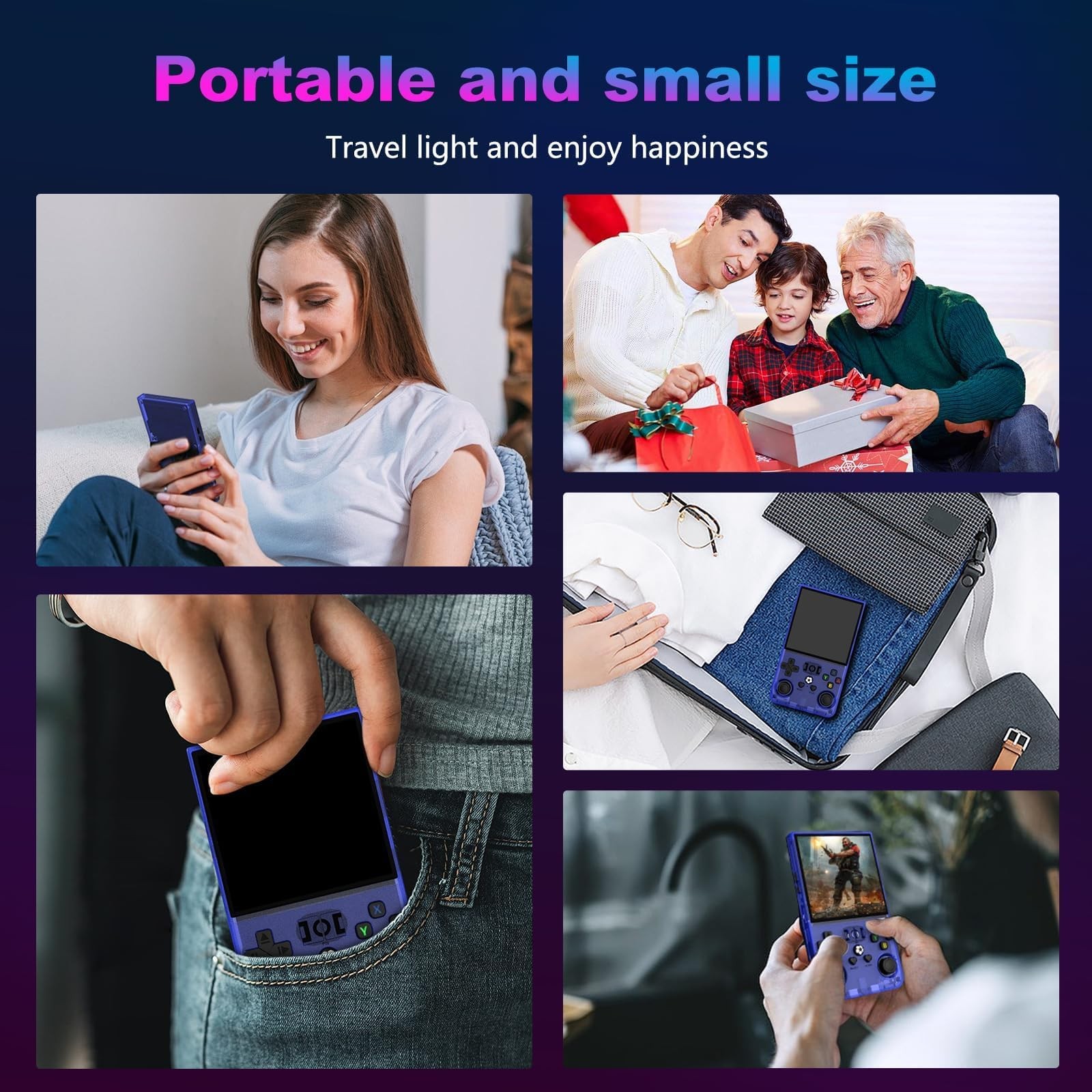 R36MAX Retro Handheld Game Console, 4.0 Inch 720×720 IPS Screen, 64GB Built-i…