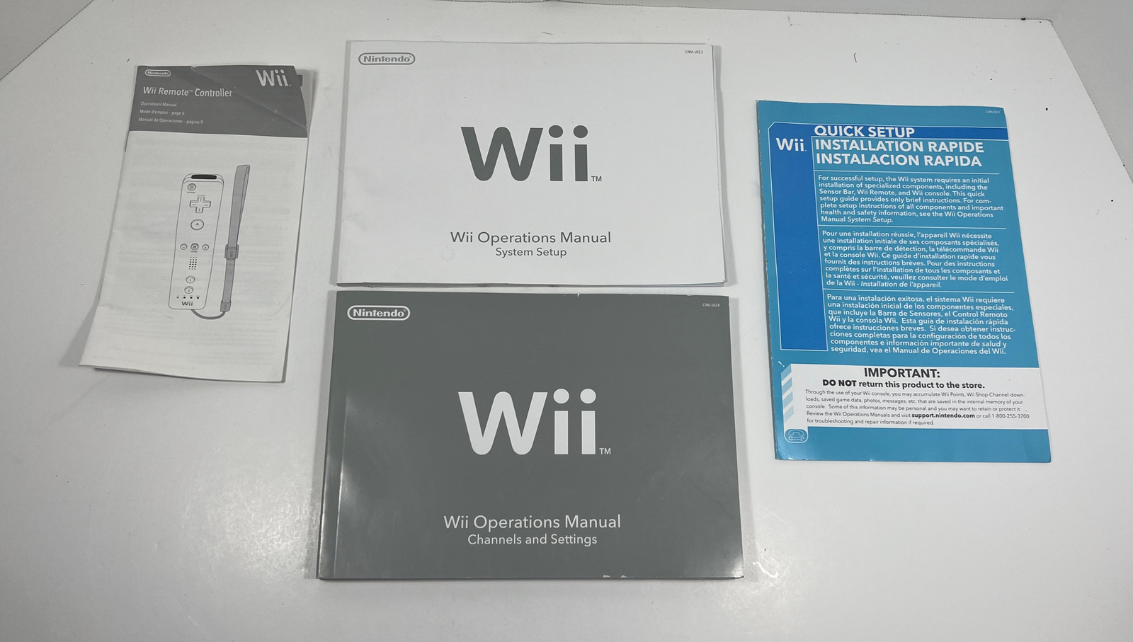 Nintendo Wii Console RVL-001 Bundle W/ 2 Controllers, Sensor, Cords, TESTED!!!
