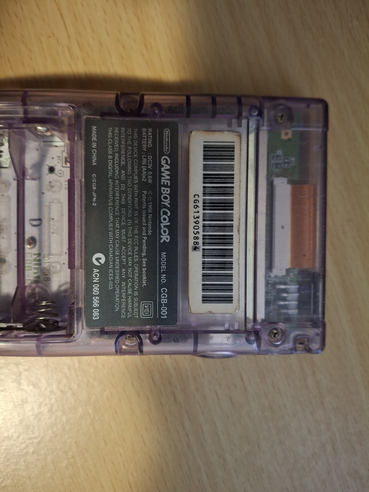 Nintendo Game Boy Color Handheld System – Atomic Purple, No battery cover