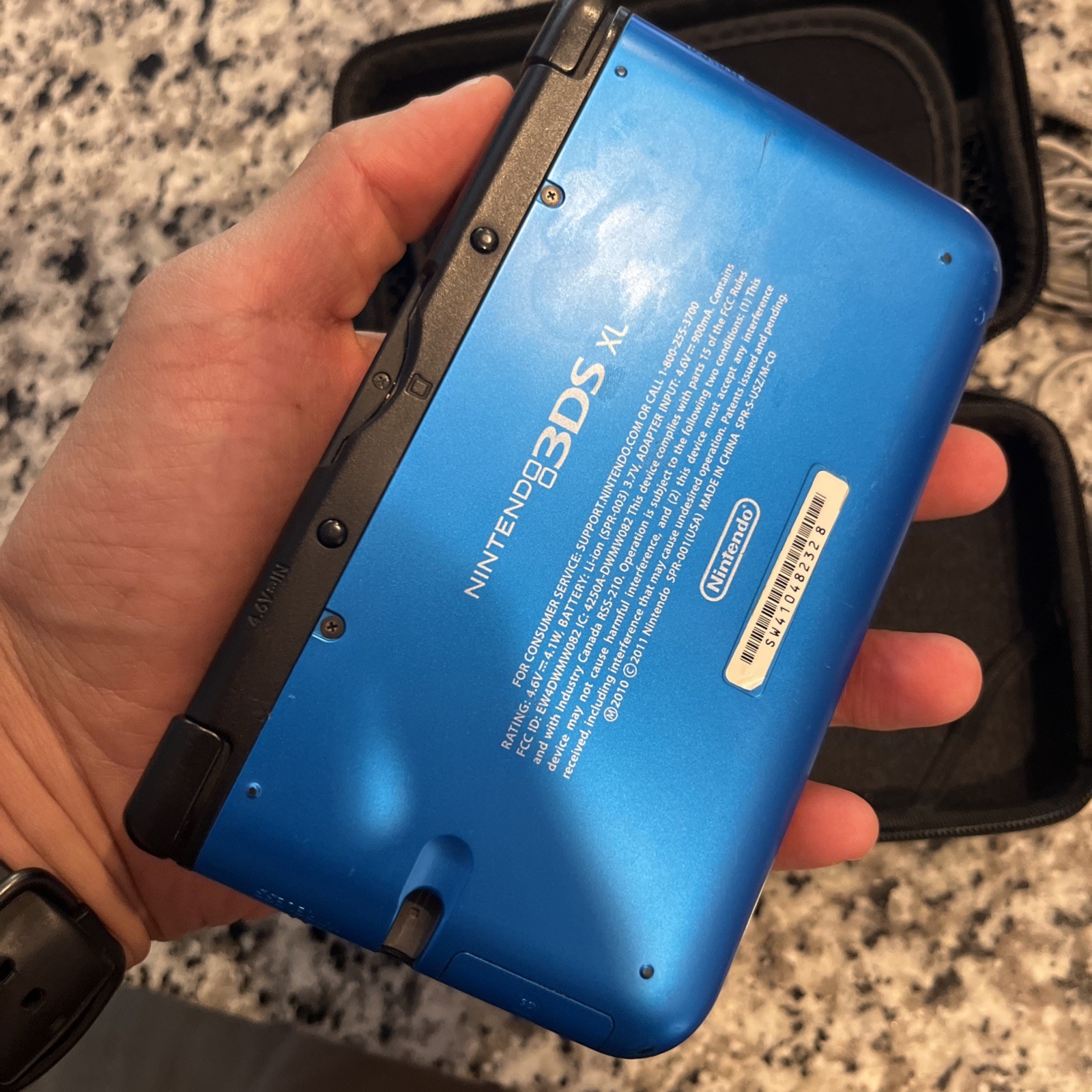 3DS XL Blue Nintendo Console Tested Working SD Card And Charger SPR-001
