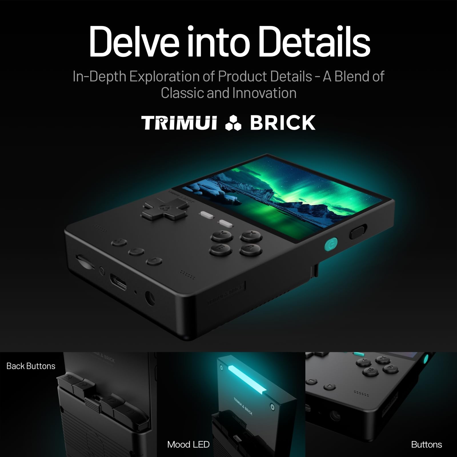 Trimui Brick Game Console 3.2-Inches 1024×768 IPS Screen Built-in 64G TF Card…