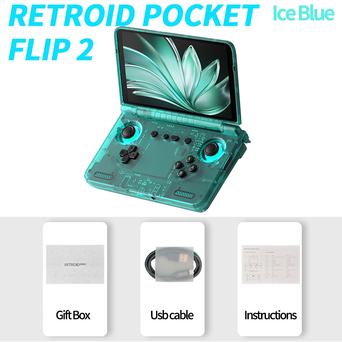 Retro Pocket Flip2 Gaming Console Android 13 5.5-inch AMOLED Touchscreen