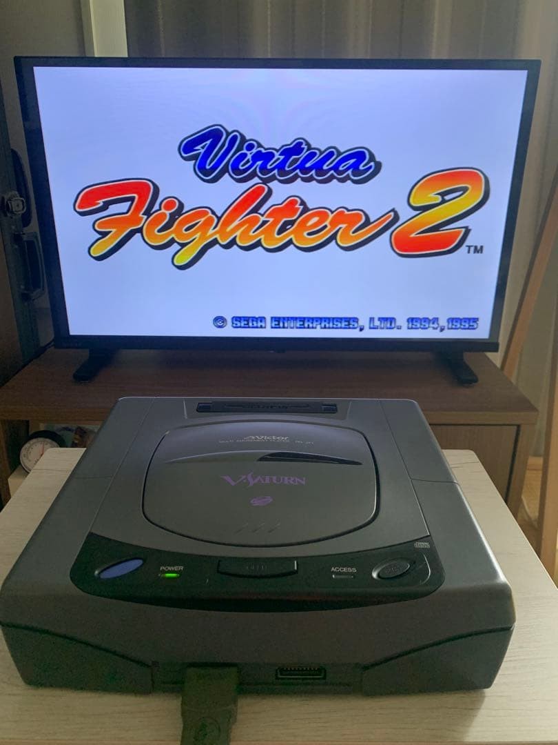 Victor V Saturn JVC RG-JX2 Video Console System Sega with 3Games Tested