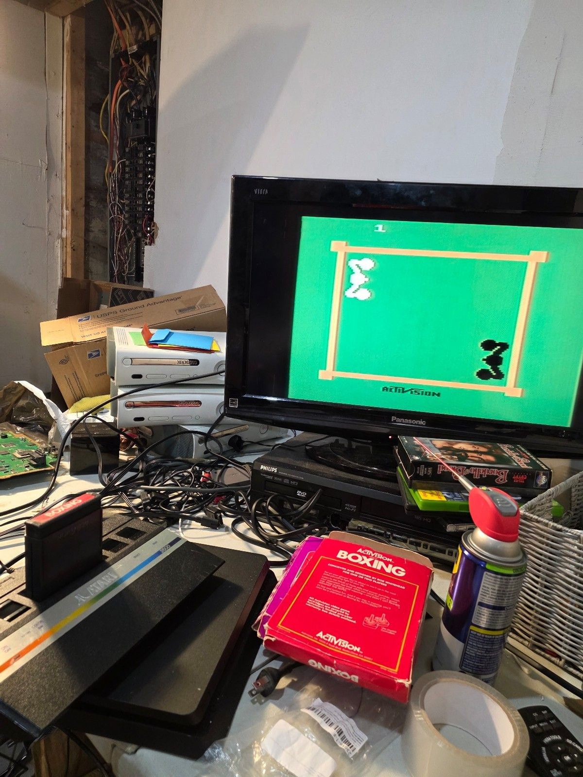 Atari 2600 Jr Vader Console Bundle Tested Working + 4 CIB Games Paddles Joystick