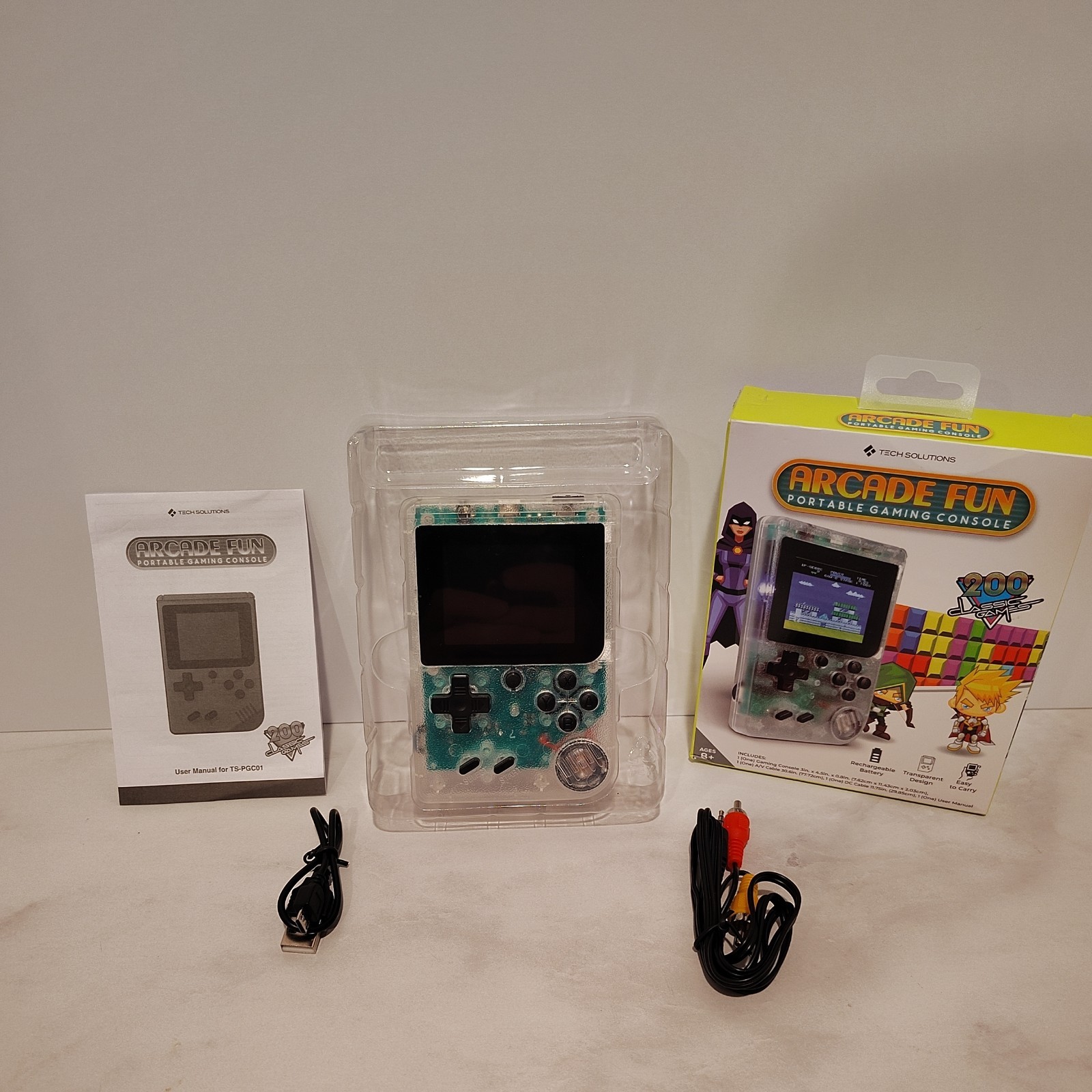 Gaming Console – Portable Transparent Retro Arcade Fun (200 Classic Games) NEW