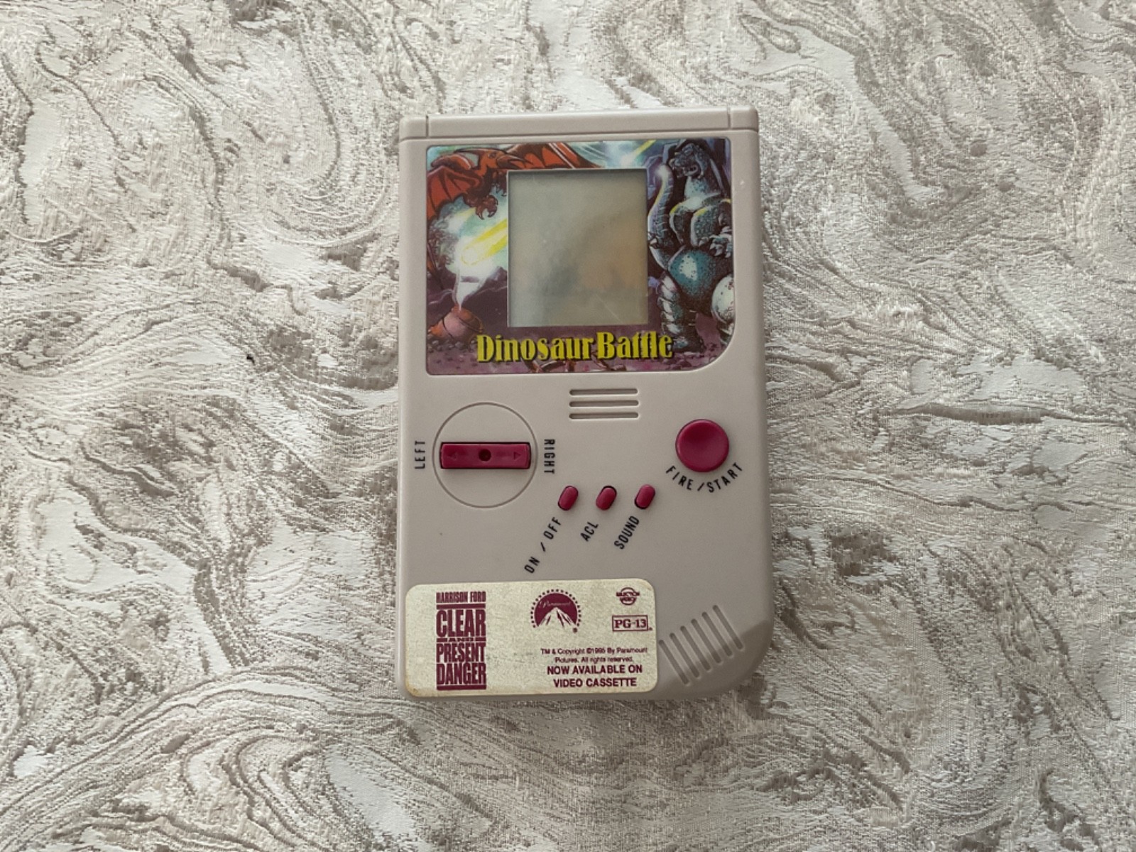 Vintage Unbranded Dinosaur Battle Handheld Game WORKS
