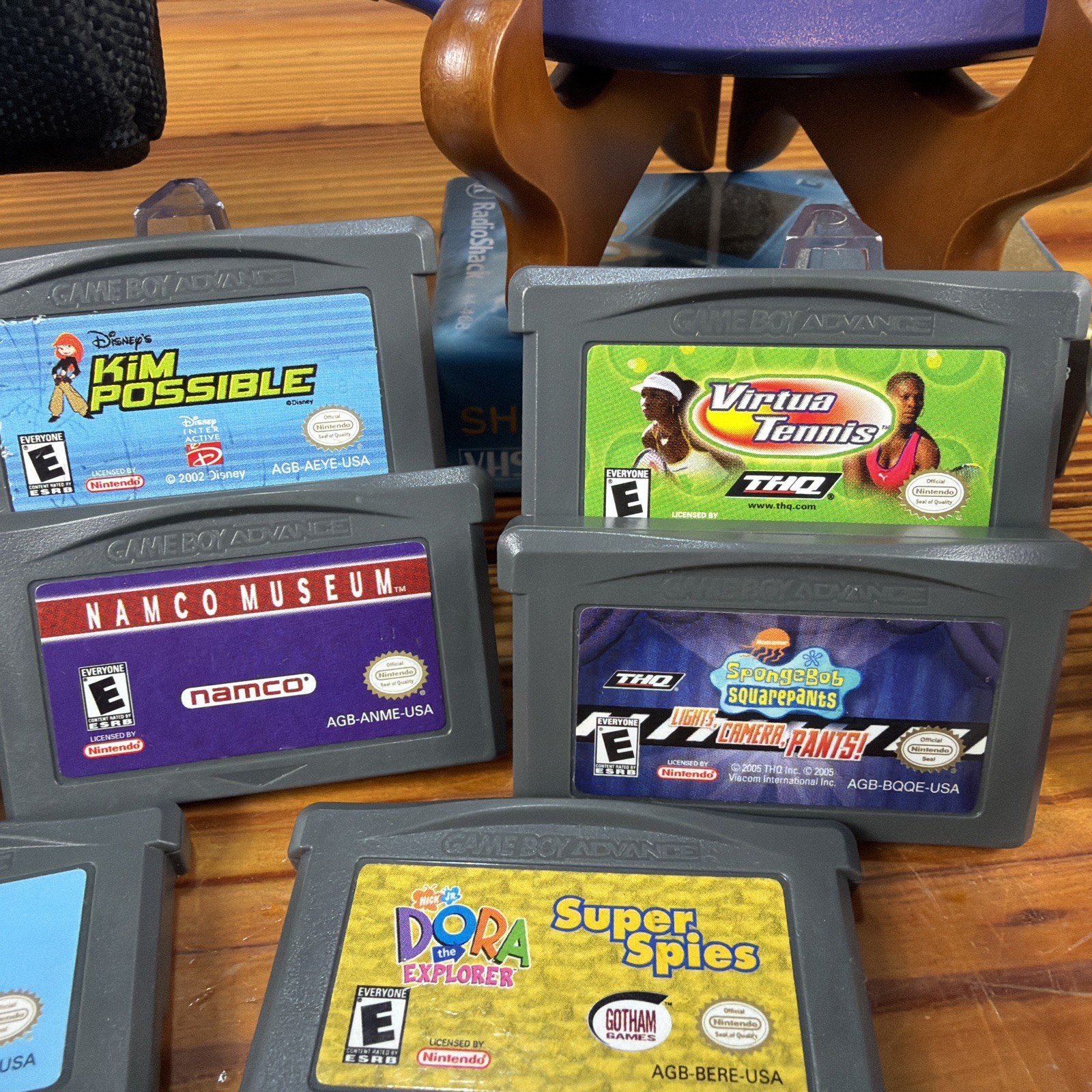 Nintendo Game Boy Advance Handheld HUGE BUNDLE Purple Indigo 14 Games PLUS!