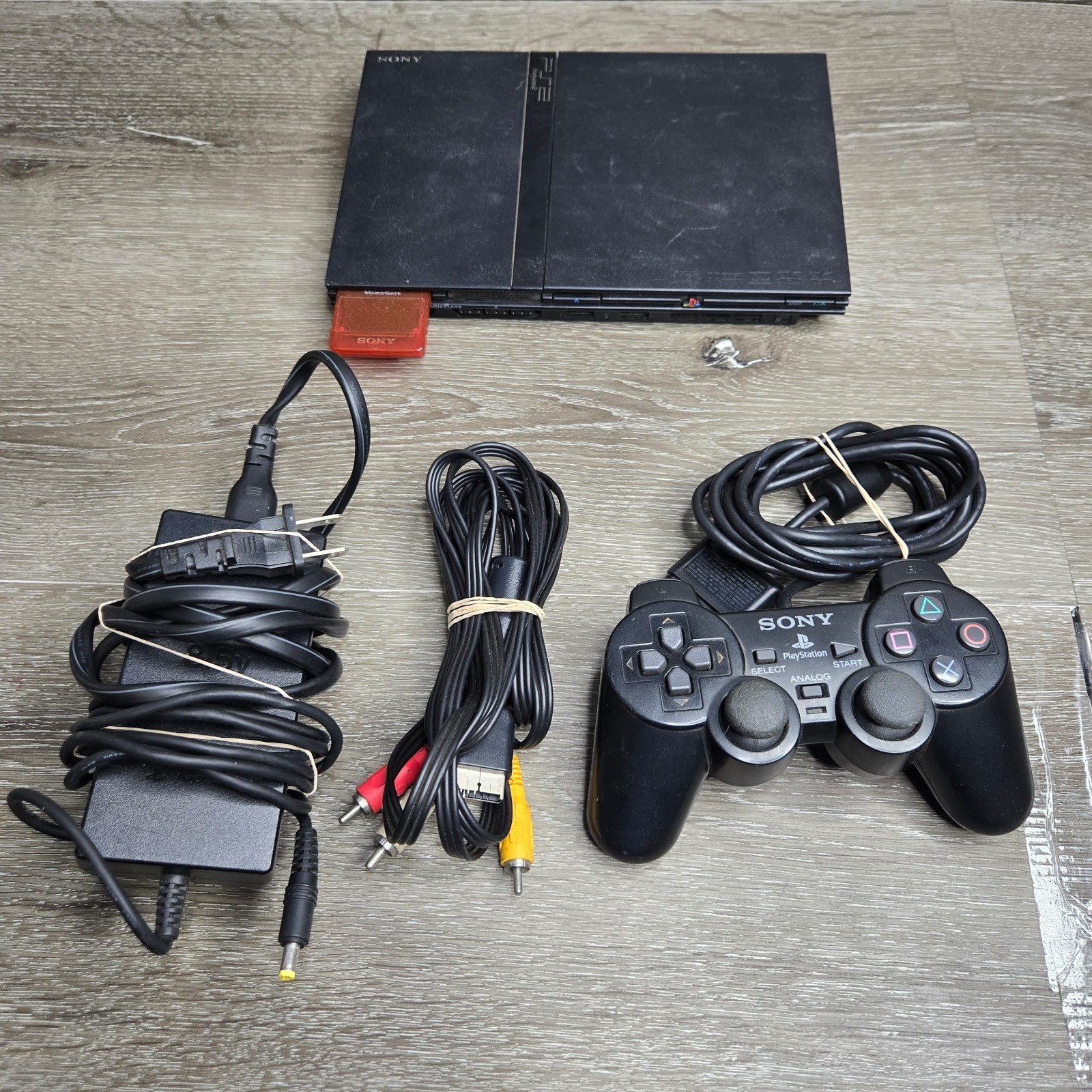 Sony PlayStation 2 PS2 SLIM Game System Gaming Console Bundle Scph-77001 +5Games