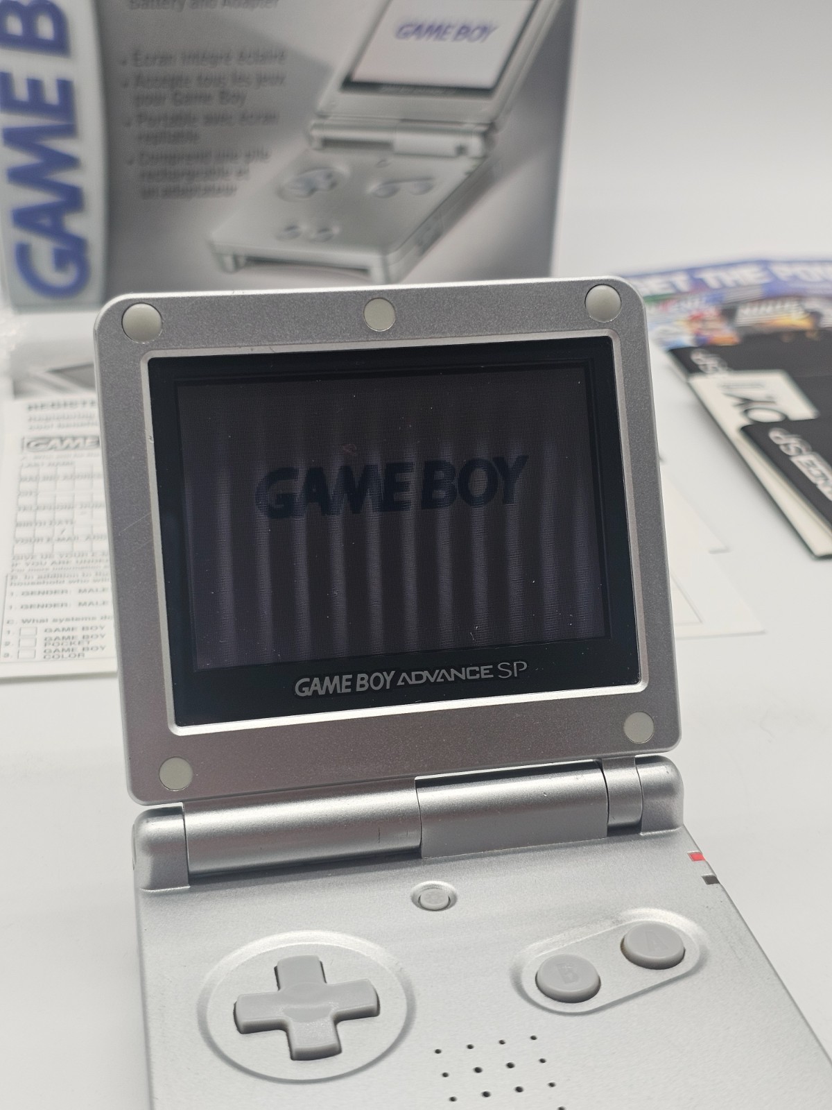 Nintendo Game Boy Advance SP Handheld System – Silver CIB Very Clean!