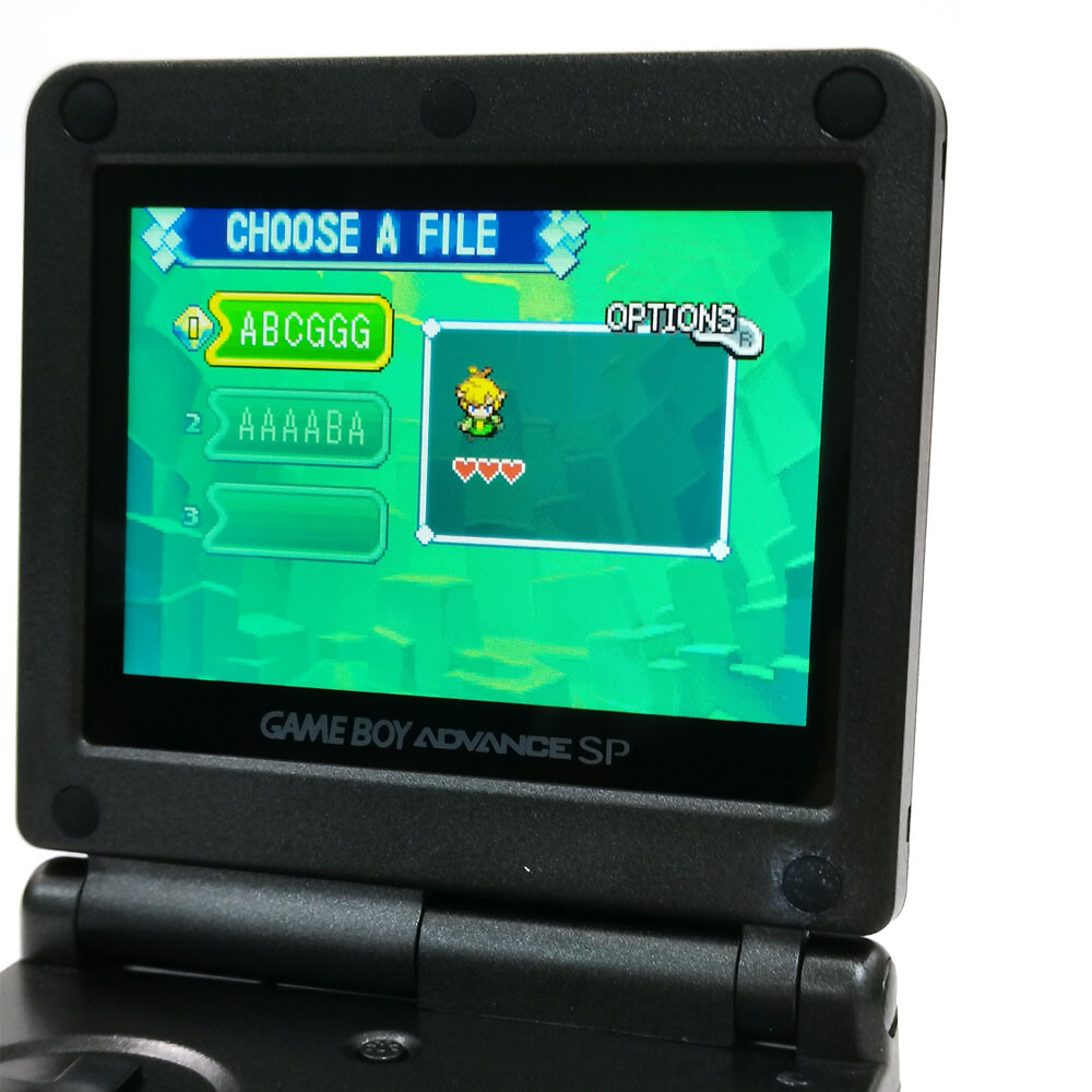 Black Game Boy Advance SP Console Built-in IPS V5 Backlight Screen 720×480