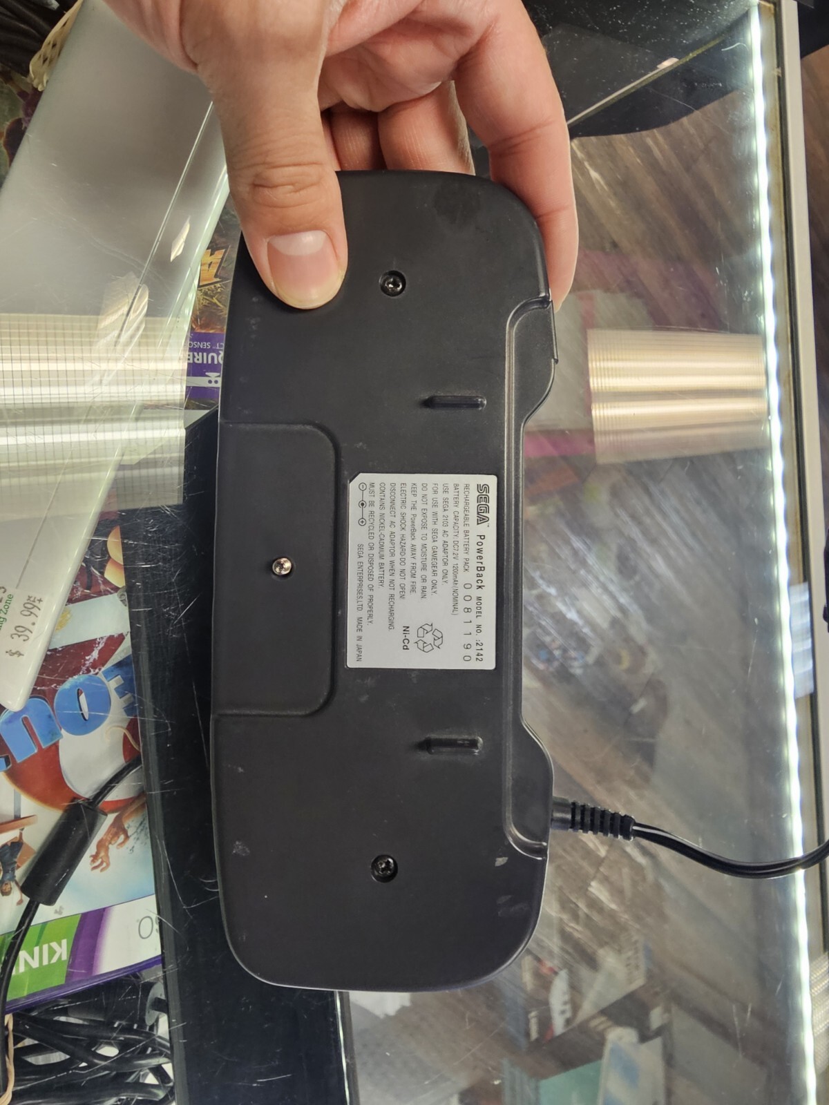 SEGA Game Gear PowerBack – Rechargeable Battery – Black. Untested AS-IS