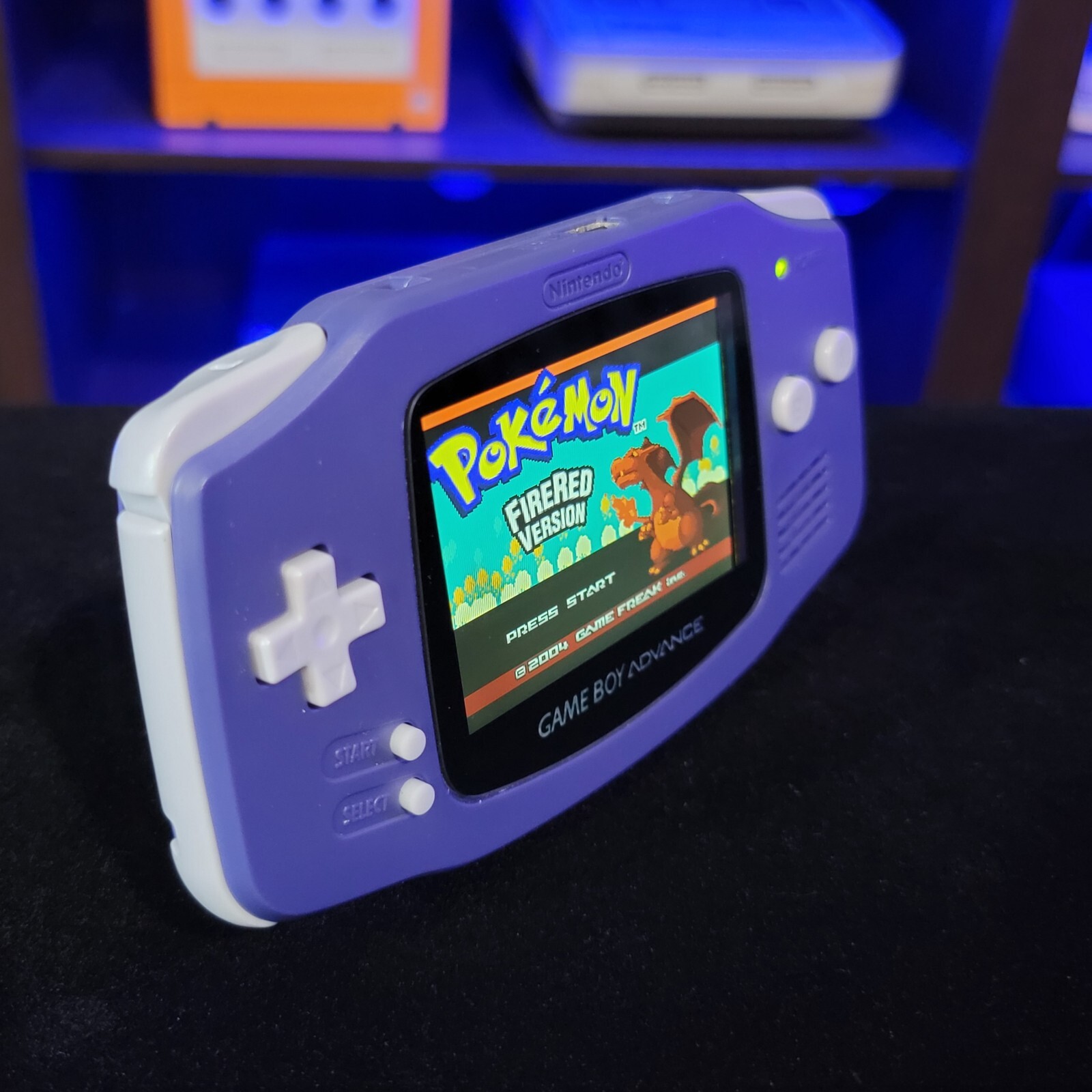 Indigo Game Boy Advance GBA iPS Backlit LCD USB-C 1800 mAh Rechargeable Battery