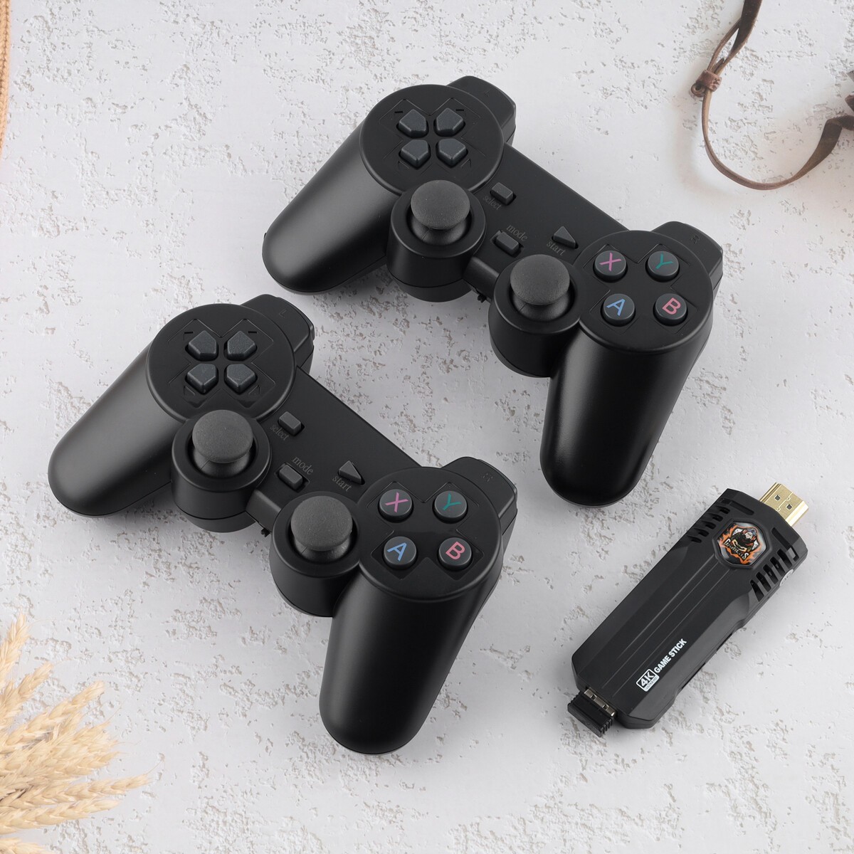 Wireless HDMI 4K TV Game Stick Console Built in 64GB 30000 Retro Games 2 Gamepad