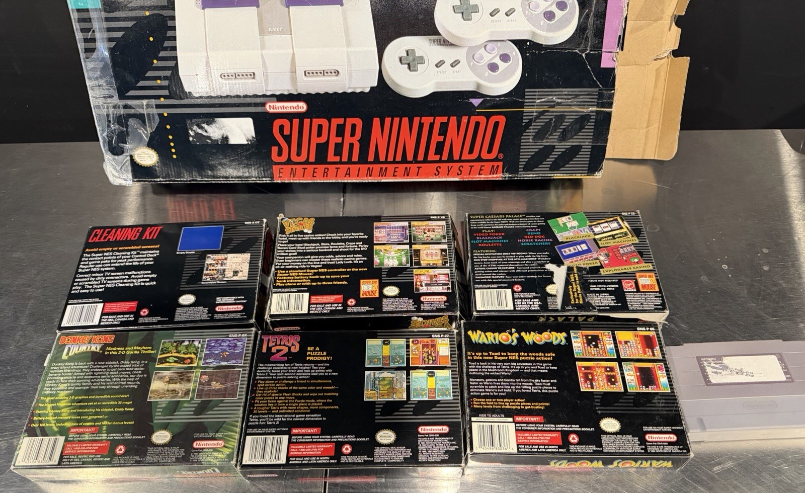Super Nintendo SNES Console Super Set Near Complete Super Mario World+Games!