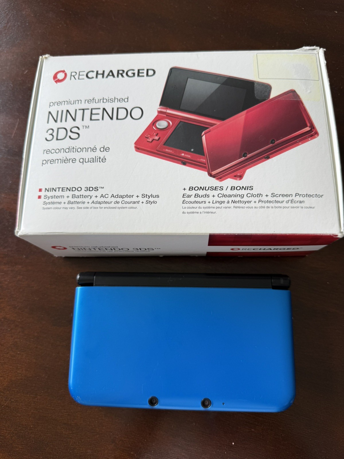 Nintendo 3DS XL Handheld Console Blue W/ Pokémon Crystal Version 2001 Downloaded