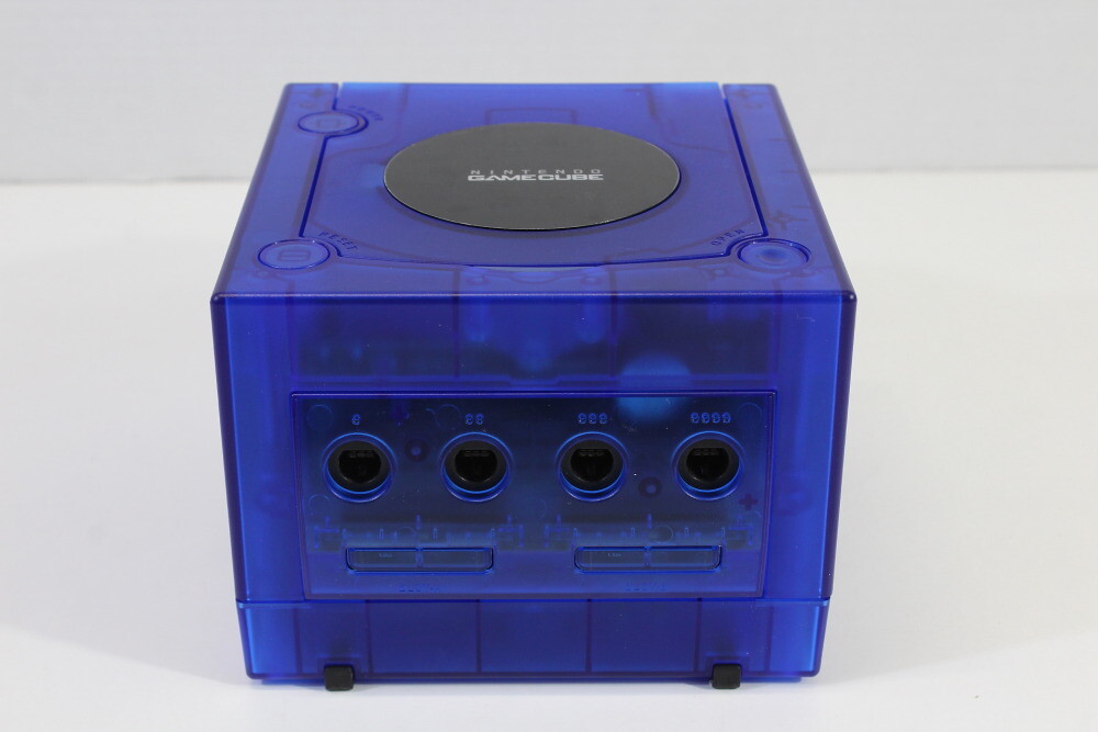 Nintendo Gamecube Clear Transparent Dark Blue Console & AC AV NTSC-U/C DOL-001