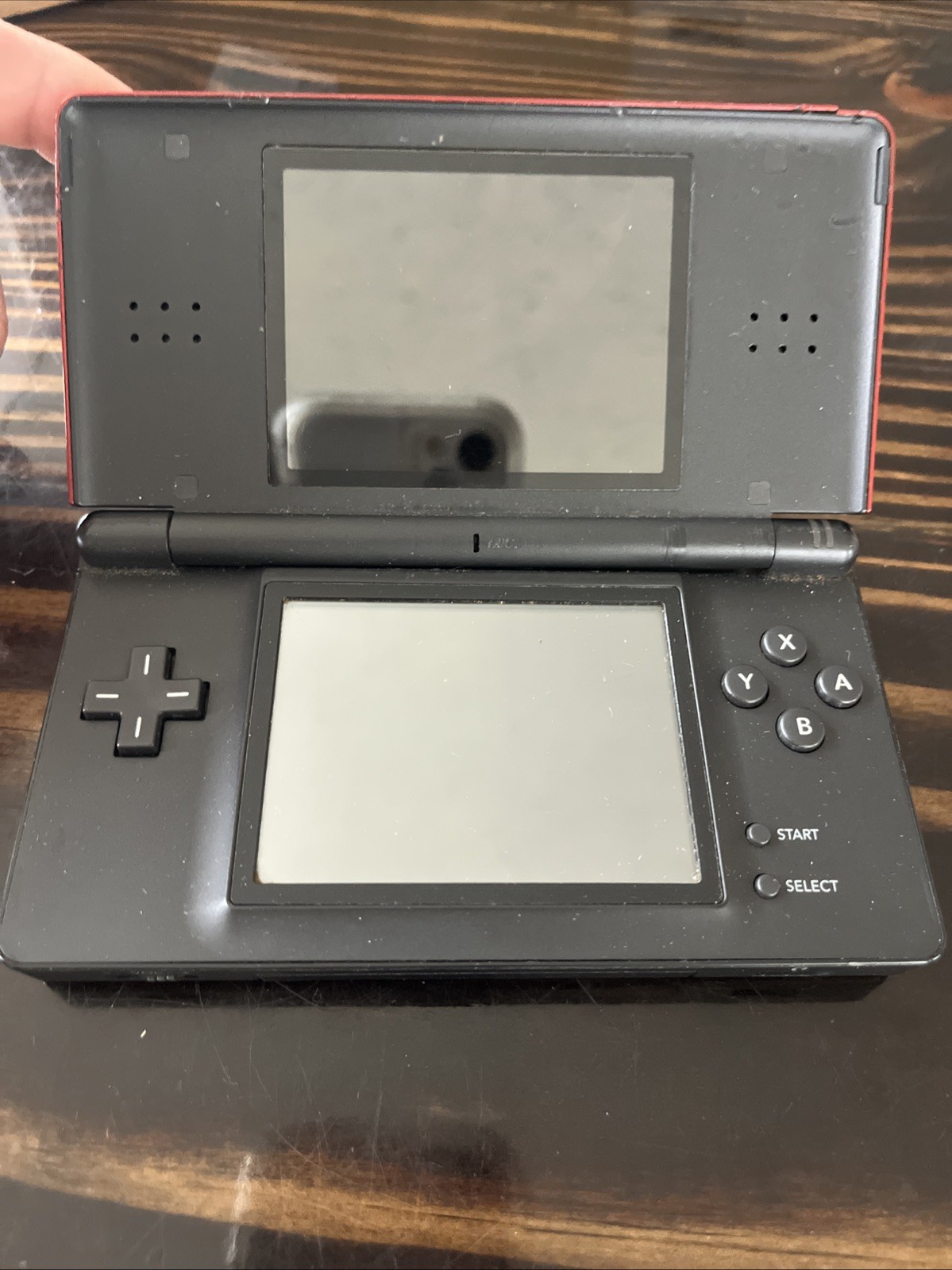 Nintendo DS Lite Console Red Black Broken For Parts Or Repair Only
