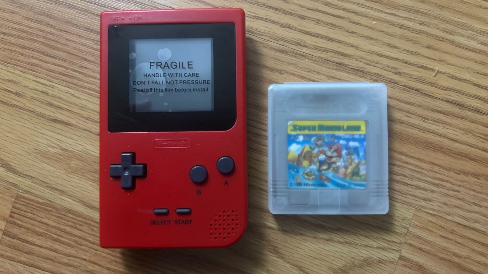 Nintendo Gameboy Pocket Red GBP – IPS Screen Upgrade + Super Mario World