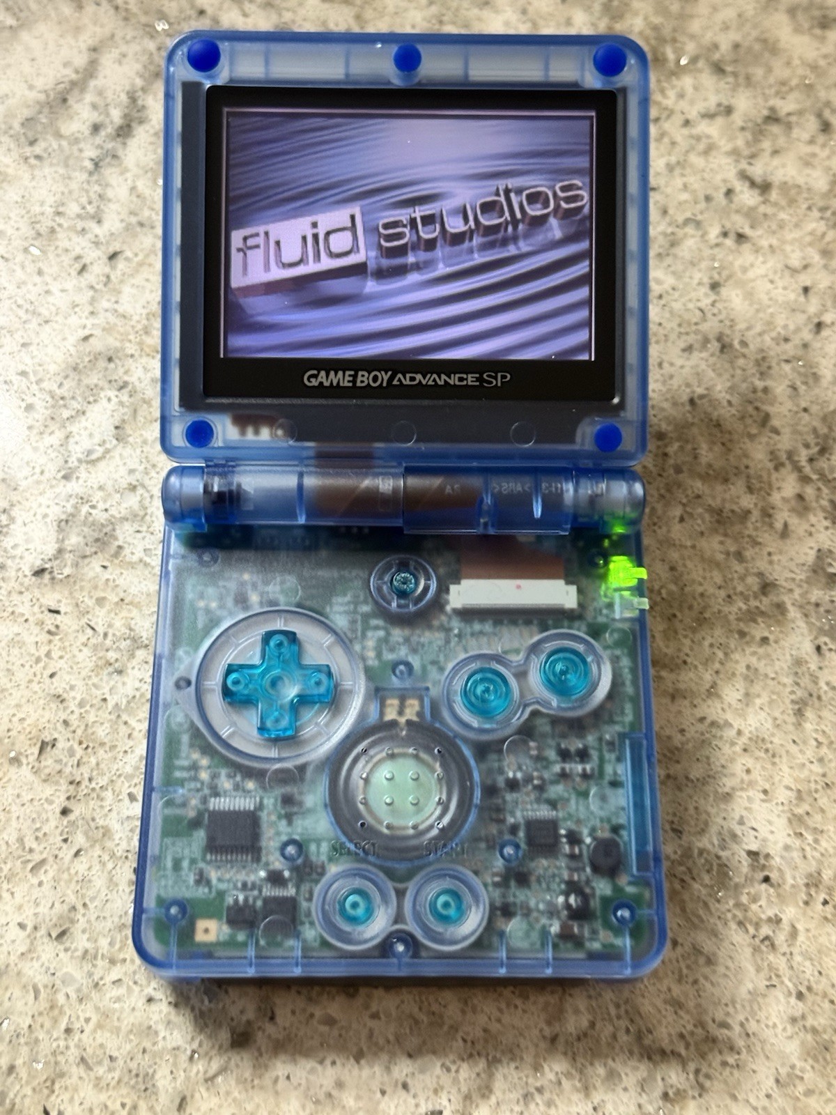 Nintendo Gameboy Advance GBA SP Handheld System Console Clear Blue AGS-001