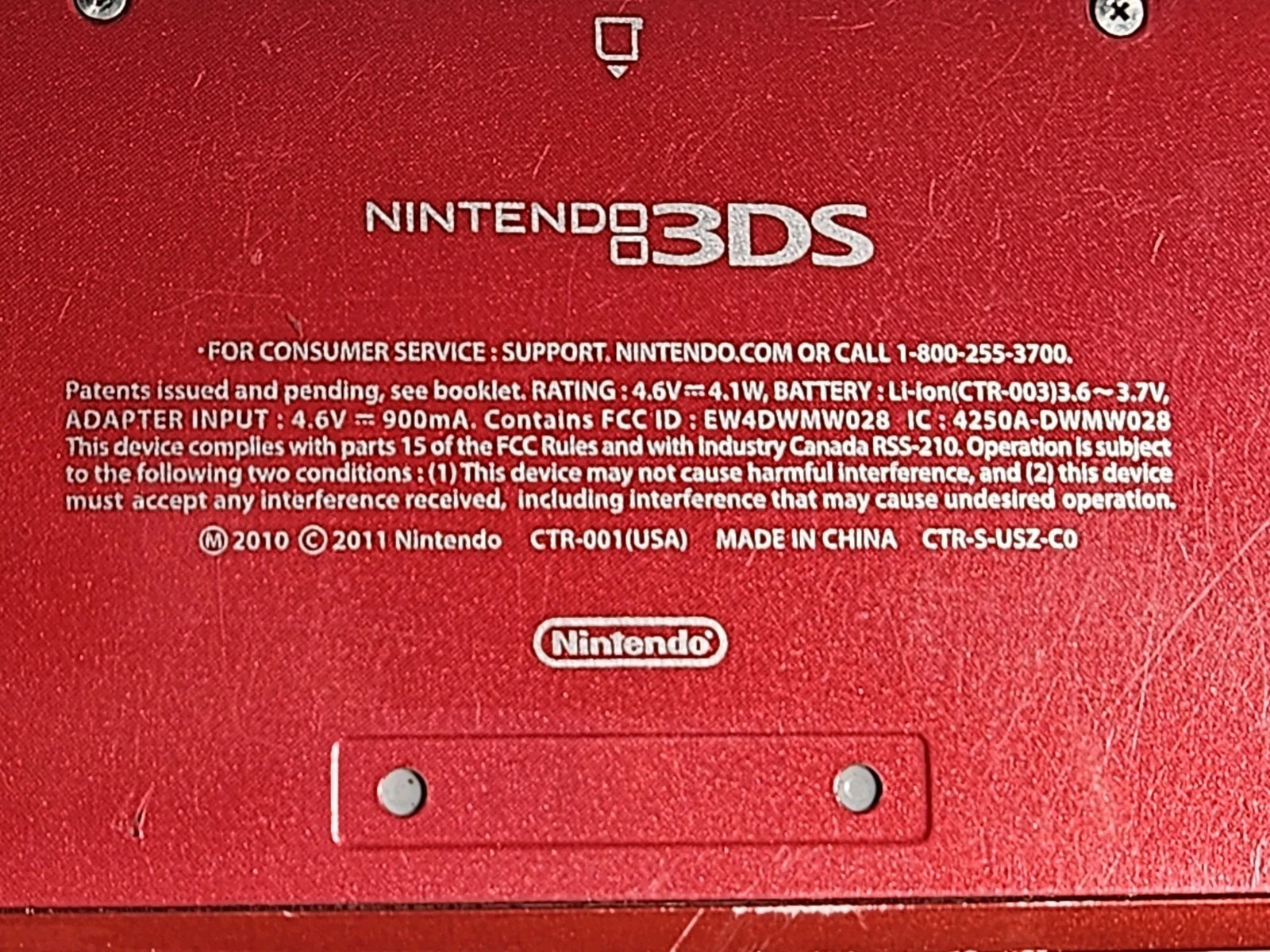 Nintendo 3DS Flame Red Console CTR-001 Headphone Jack 3D W Stylus Charger Tested