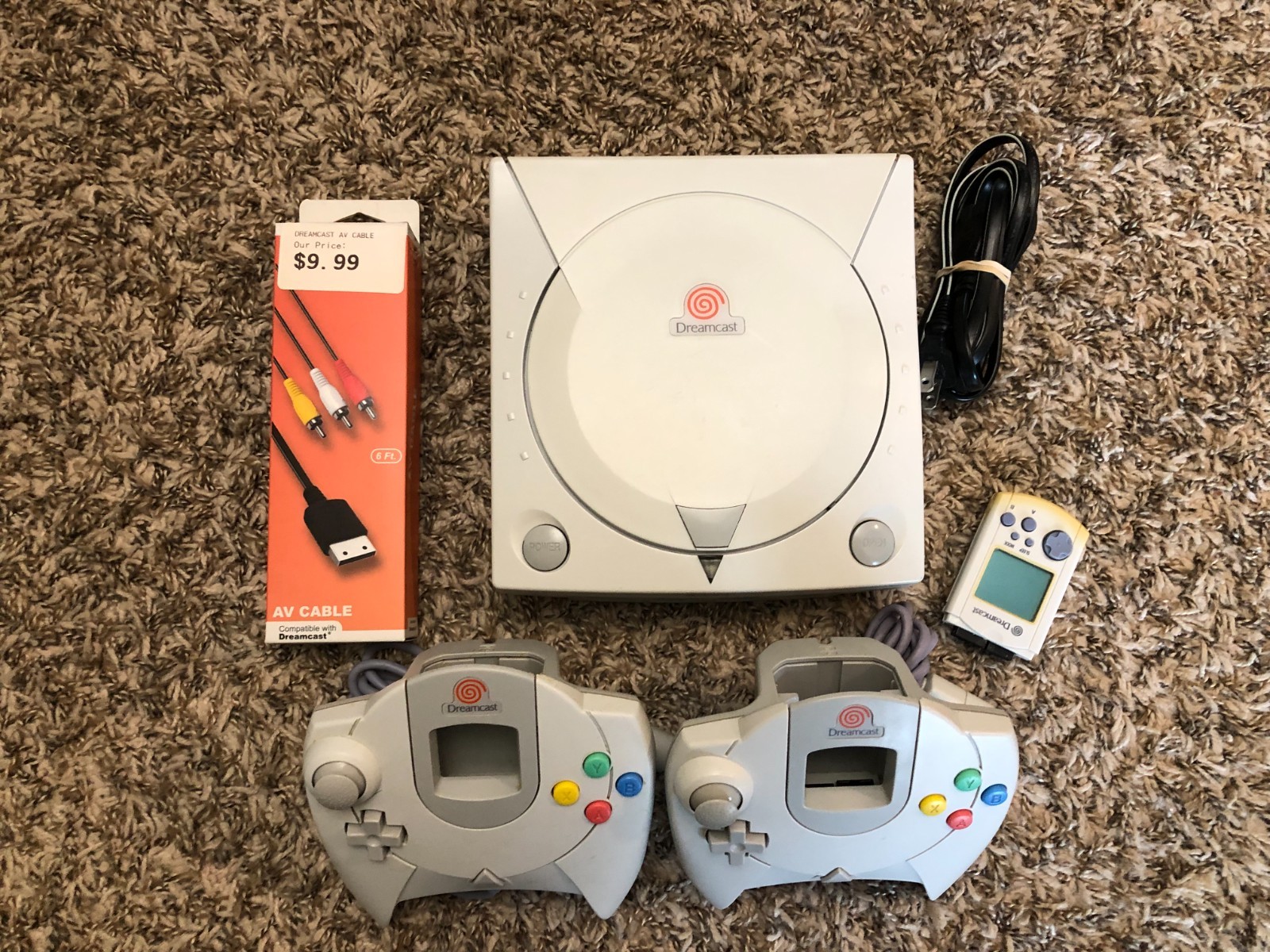 Sega Dreamcast Console System HKT-3020 With 2 Controllers & Memory Card TESTED!