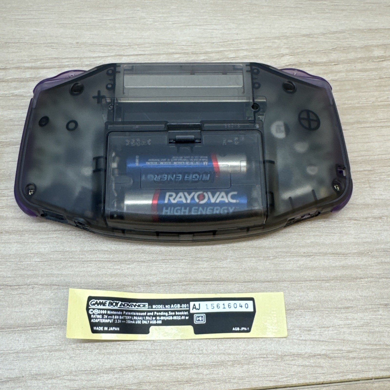 Nintendo Game Boy Advance Custom IPS V3 Backlit 720×480 Clear Black Purple