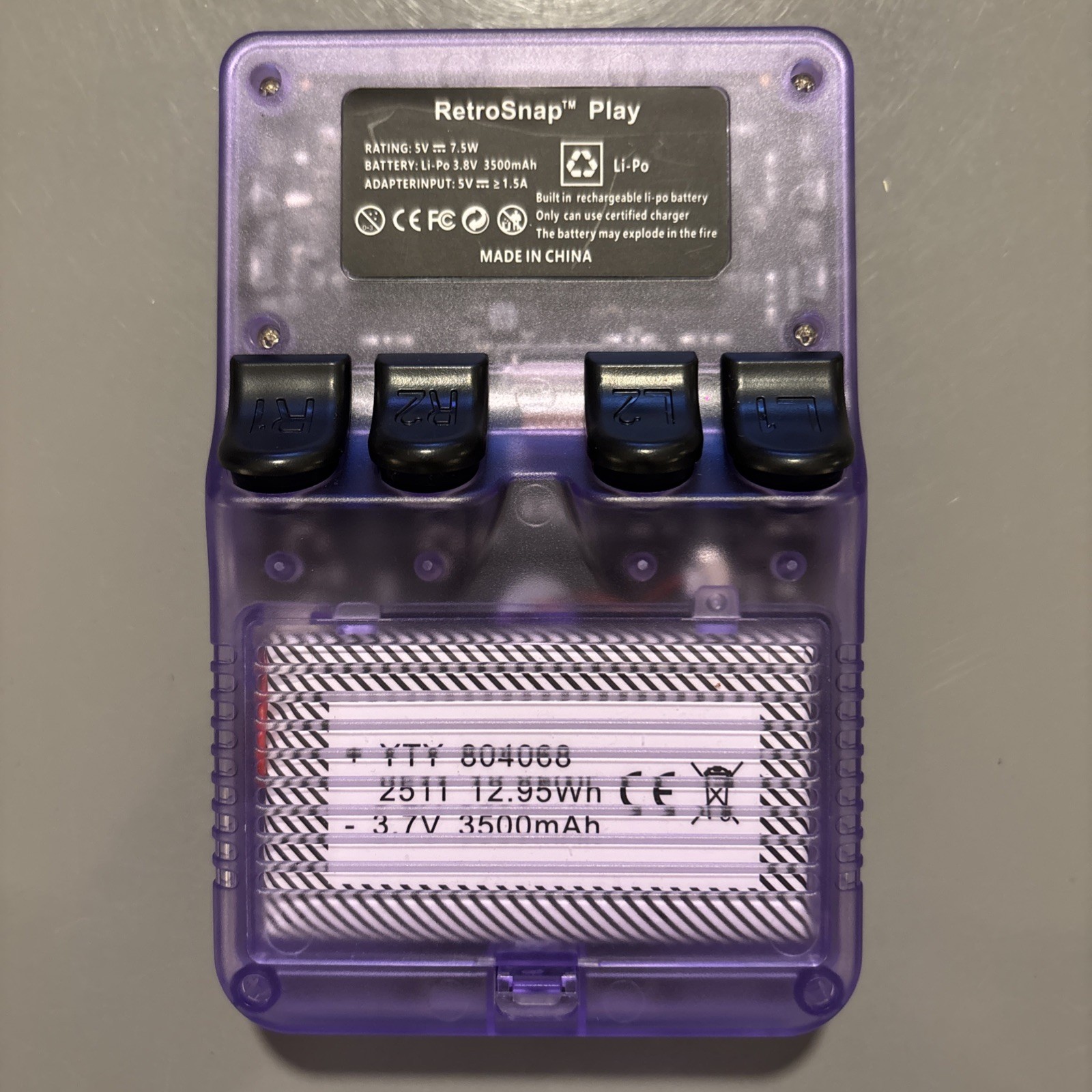 RetroSnap Retro Snap Play Handheld Game Console Clear Purple 40,000+ Games